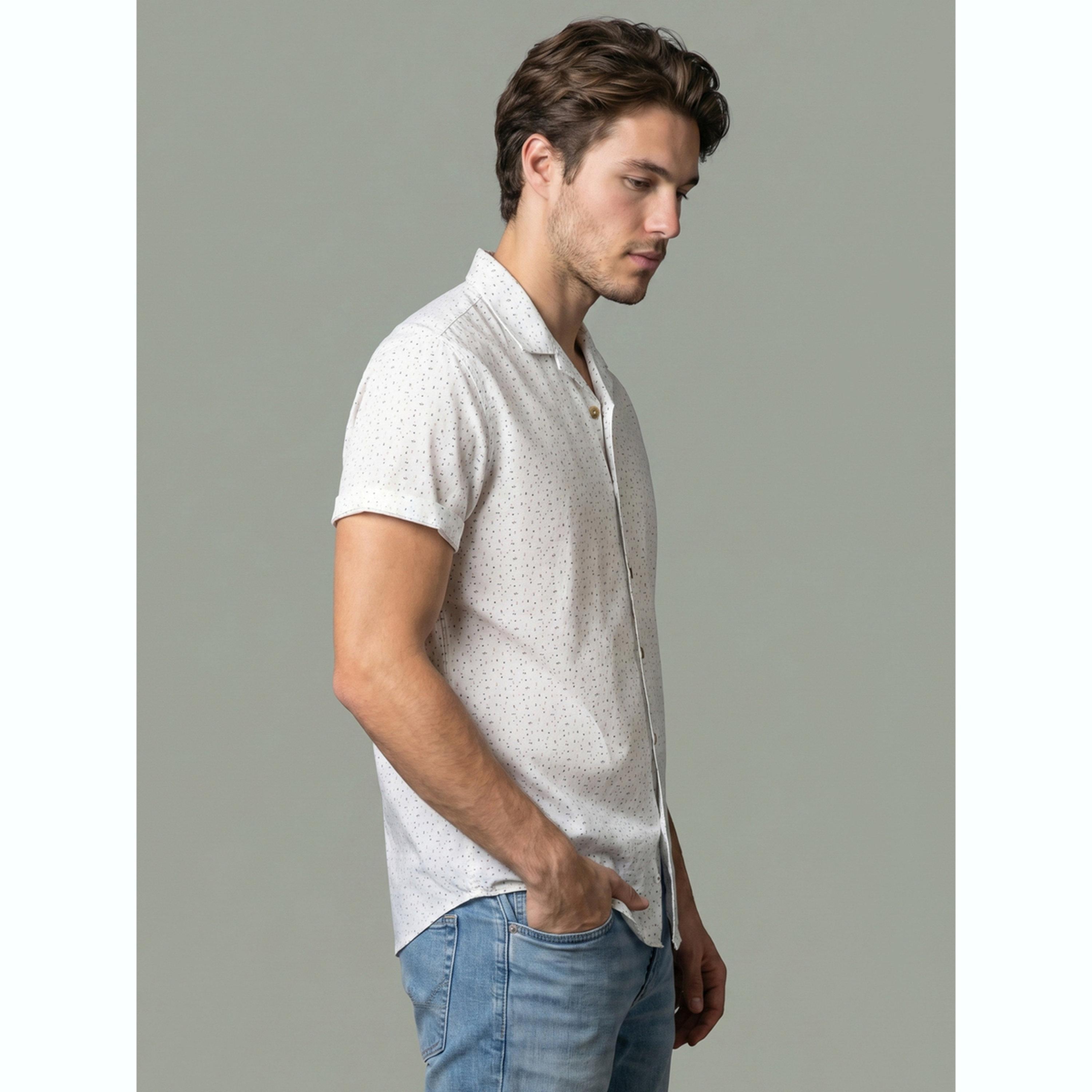 Take Two Men White Printed Cuban Collar Short Sleeve Shirt-men-clothing-shirts-image-4