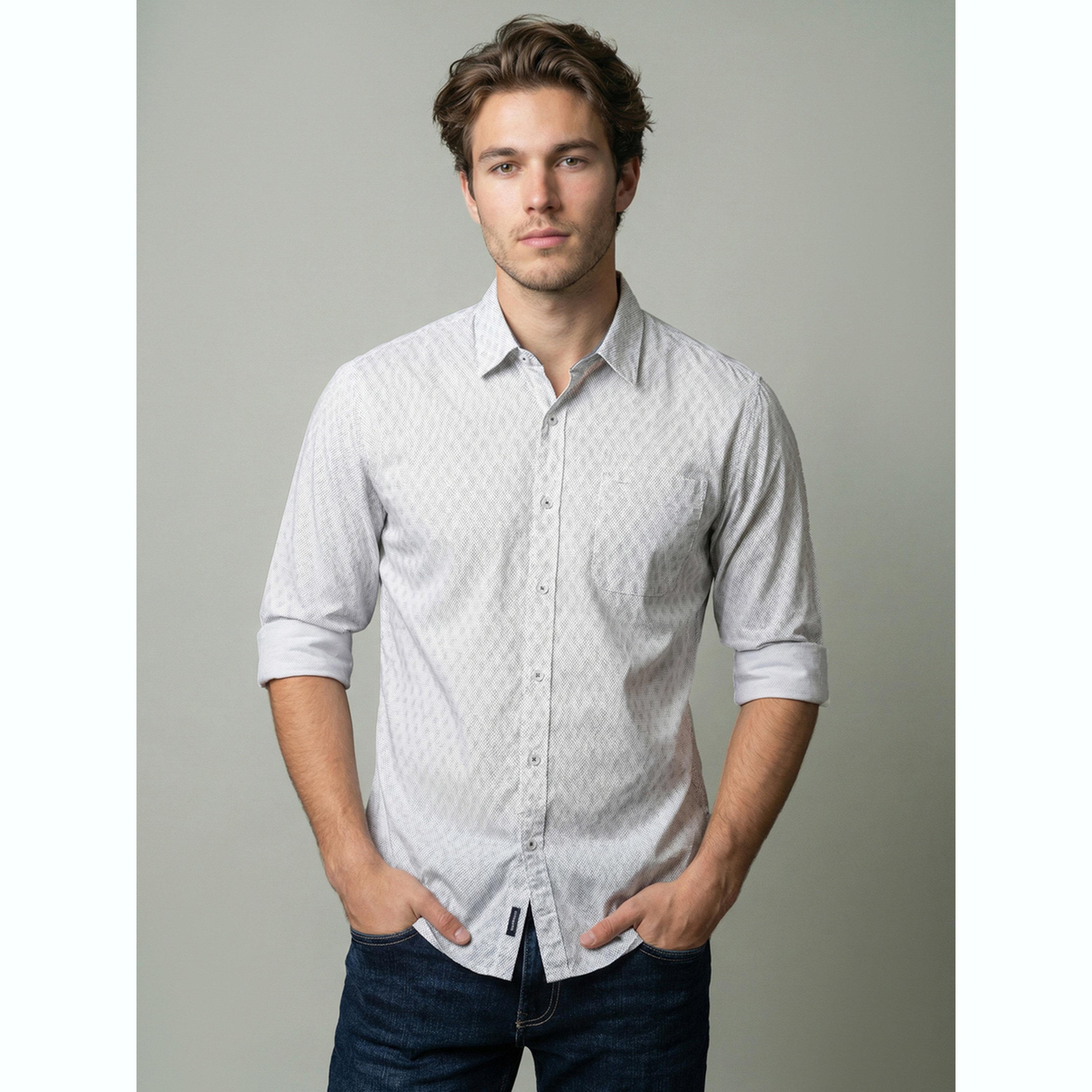 قميص أبيض مطبوع وأكمام طويلة-men-clothing-shirts-image-1