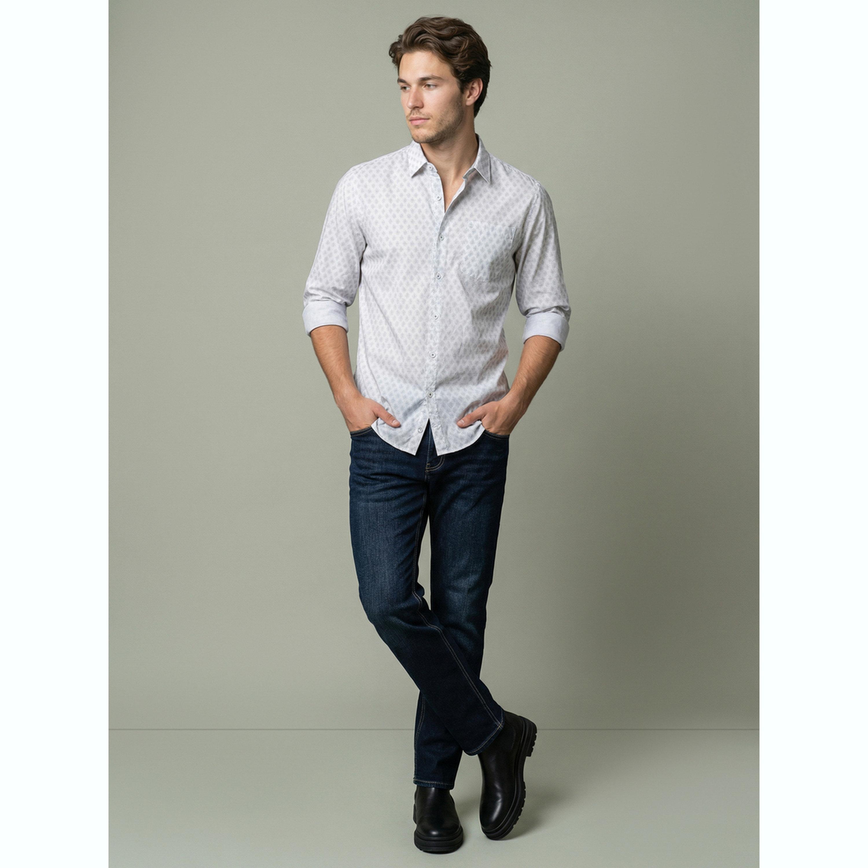 قميص أبيض مطبوع وأكمام طويلة-men-clothing-shirts-image-2
