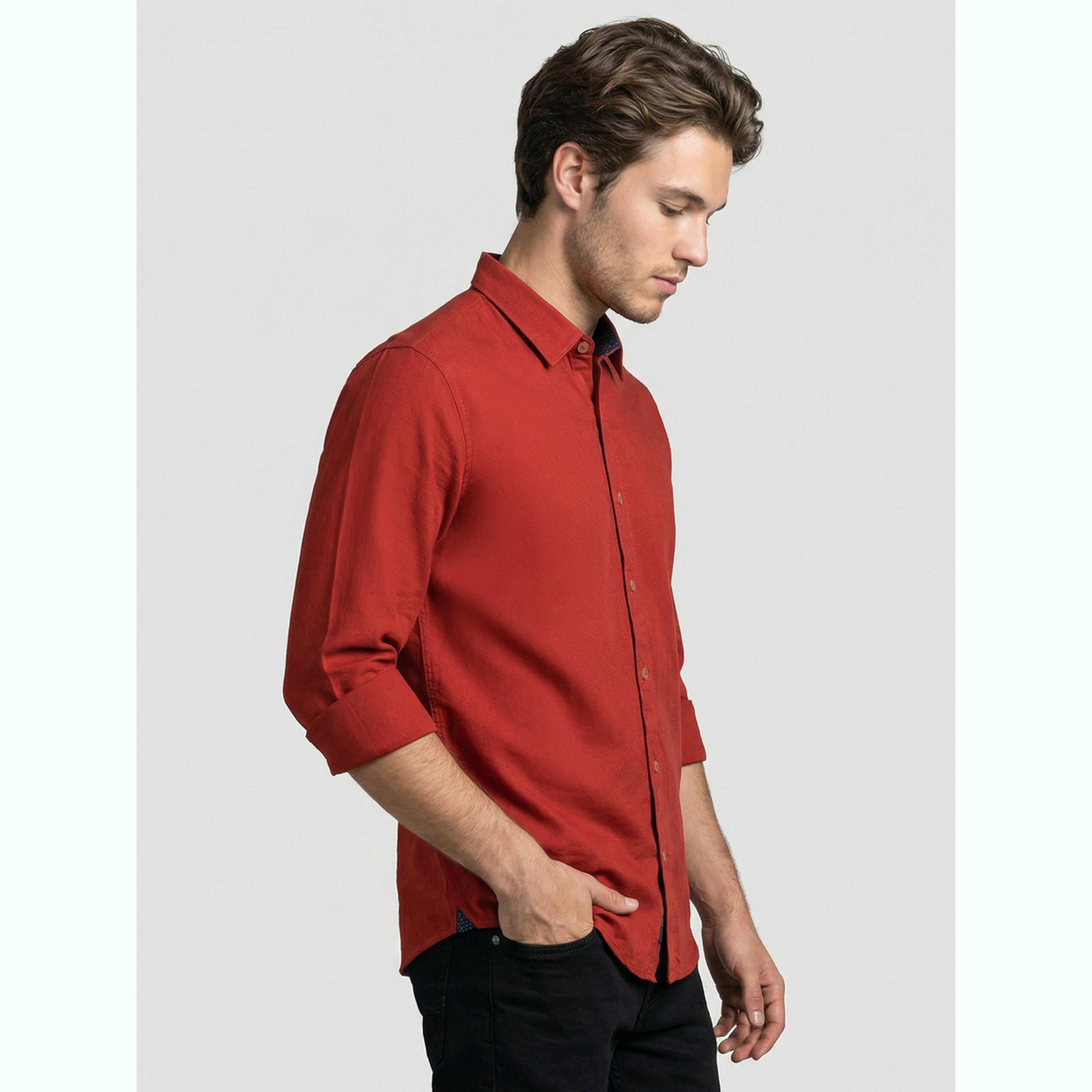 قميص أحمر بياقة مفرودة-men-clothing-shirts-image-4