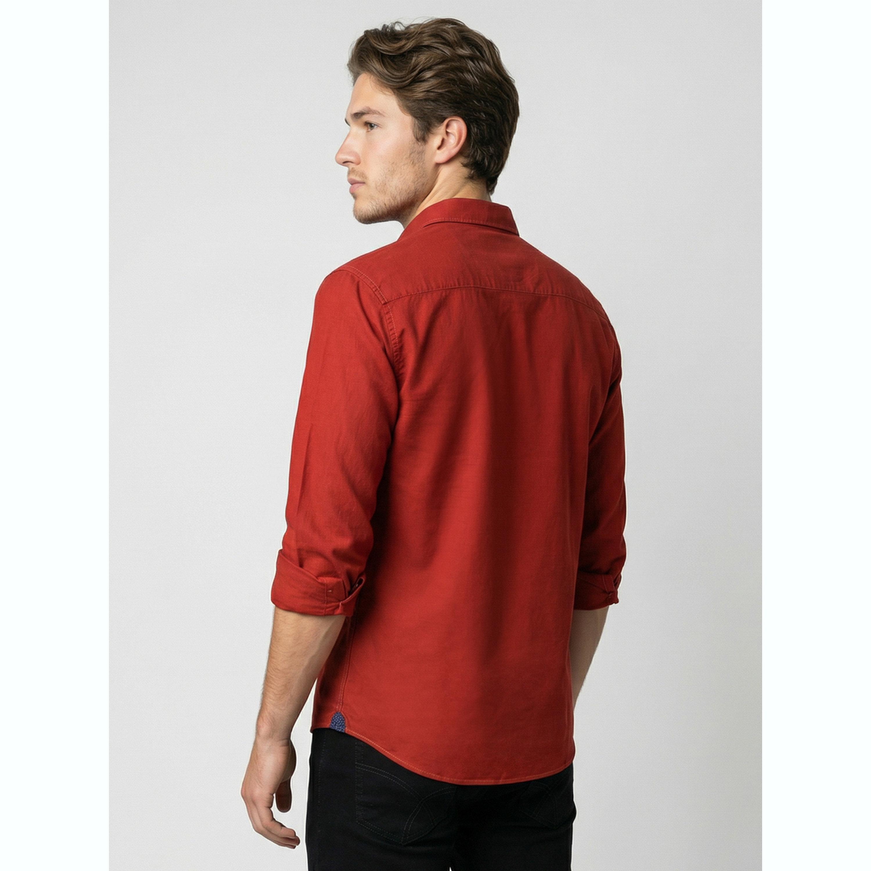 قميص أحمر بياقة مفرودة-men-clothing-shirts-image-5