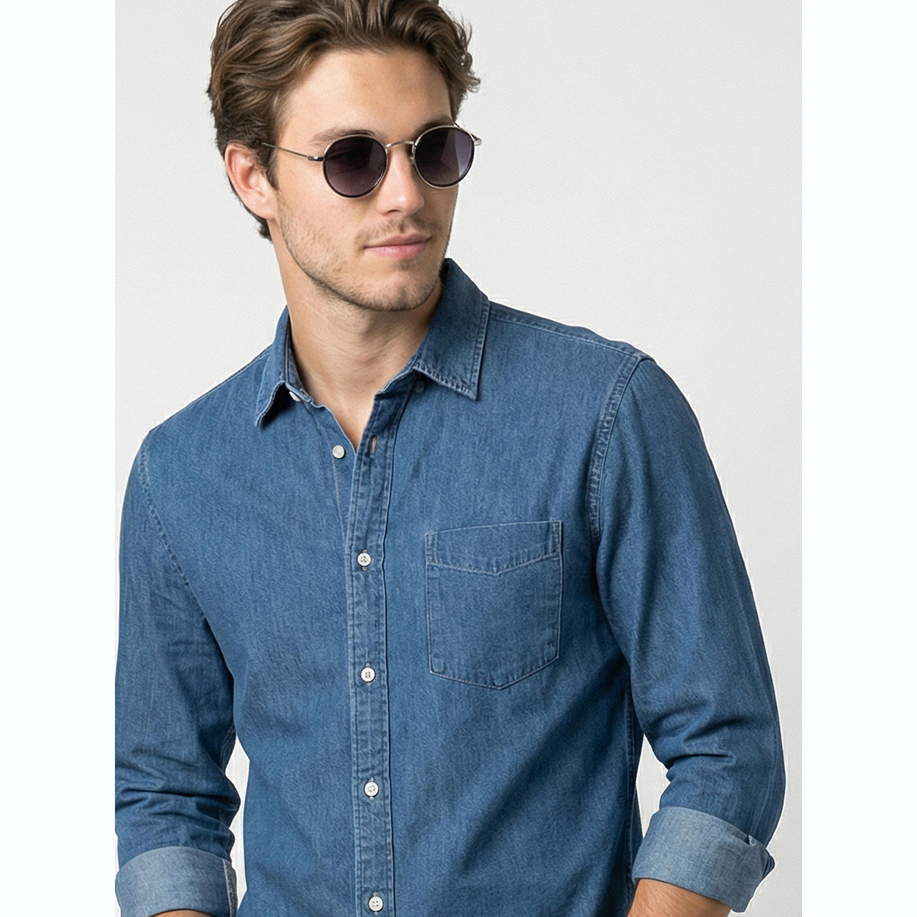 قميص دنيم رجالي أزرق بأكمام طويلة-men-clothing-shirts-image-6