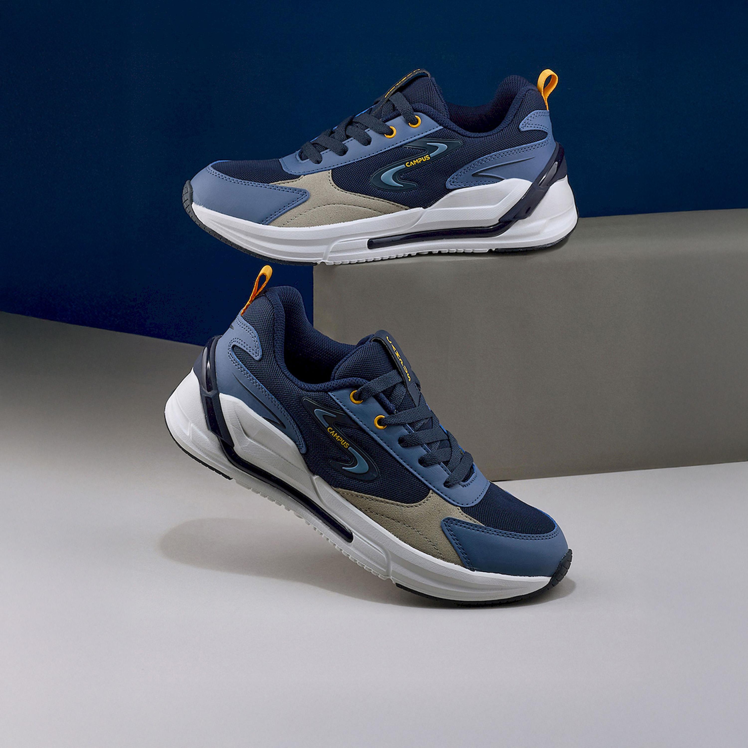 Campus Blue Low-Top Lace-Up Sneakers-sports-men-shoes-image-2