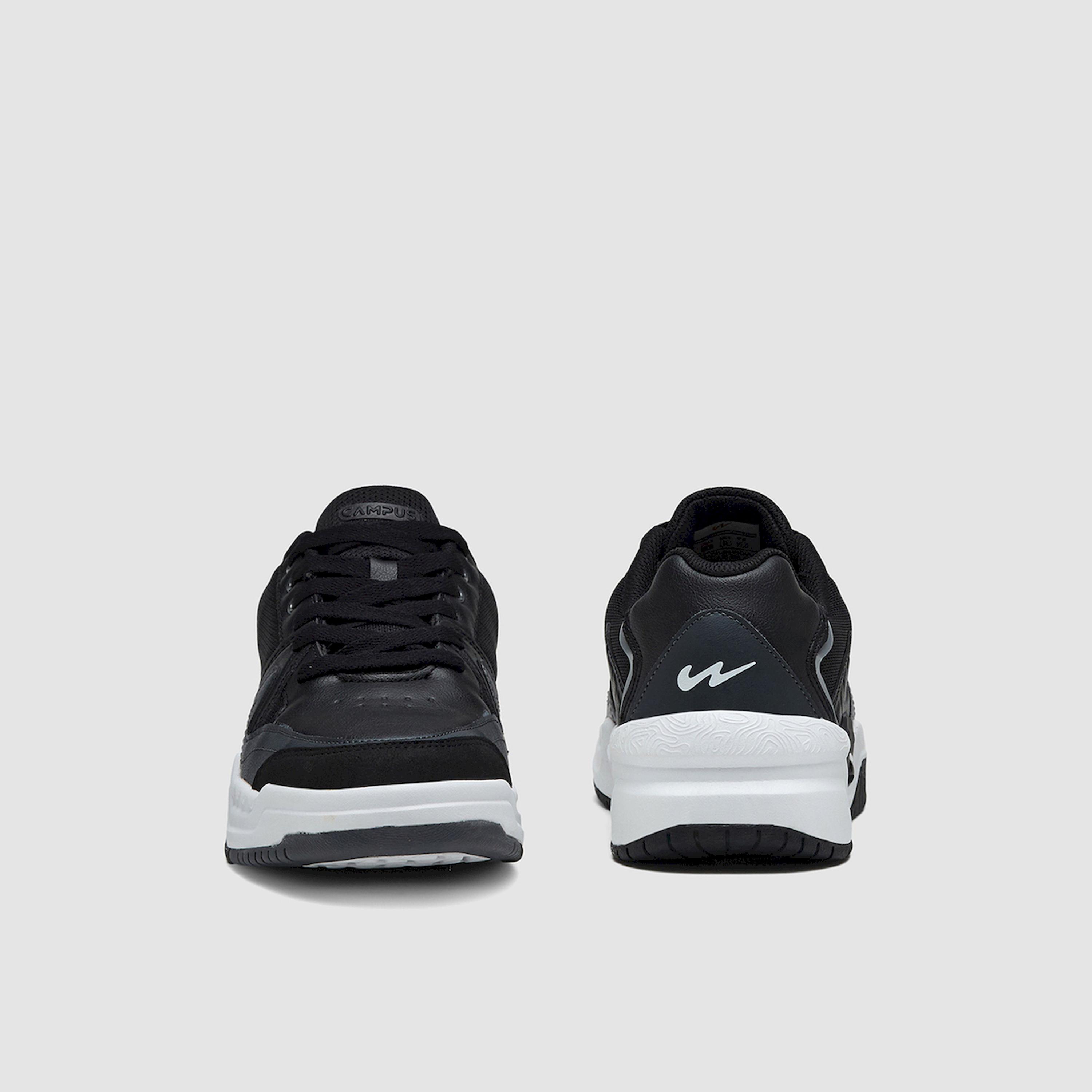 Campus Black Low-Top Lace-Up Sneakers-sports-men-shoes-image-4