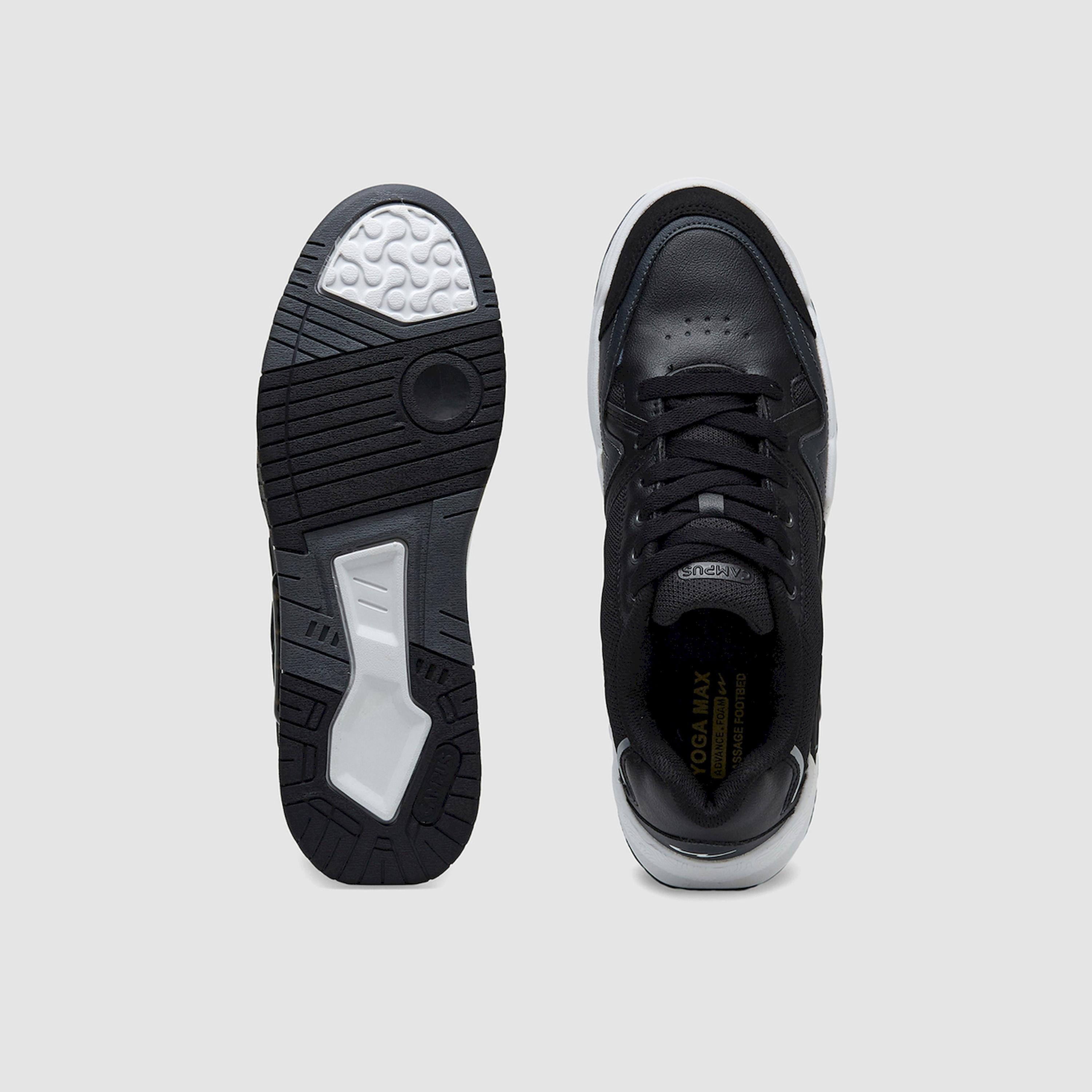 Campus Black Low-Top Lace-Up Sneakers-sports-men-shoes-image-5