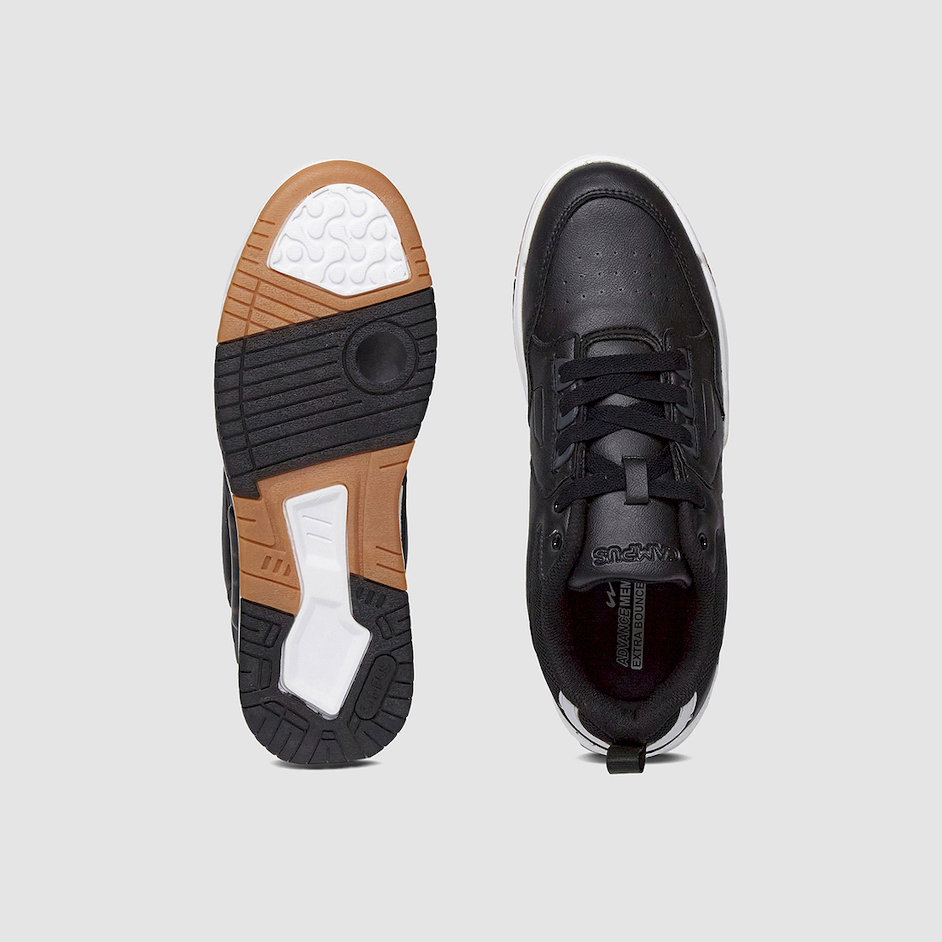 Campus Black Low-Top Lace-Up Sneakers-sports-men-shoes-image-5