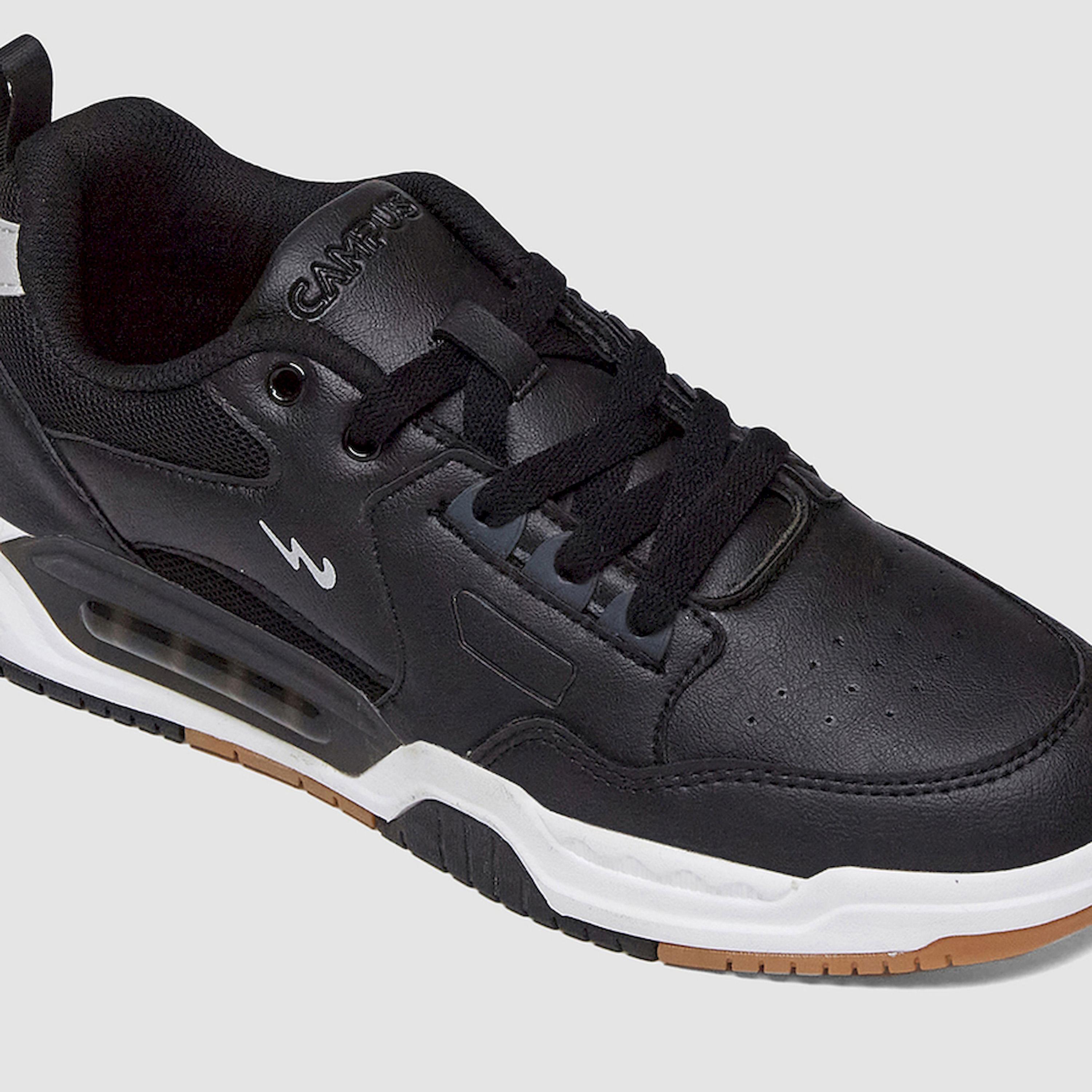 Campus Black Low-Top Lace-Up Sneakers-sports-men-shoes-image-6