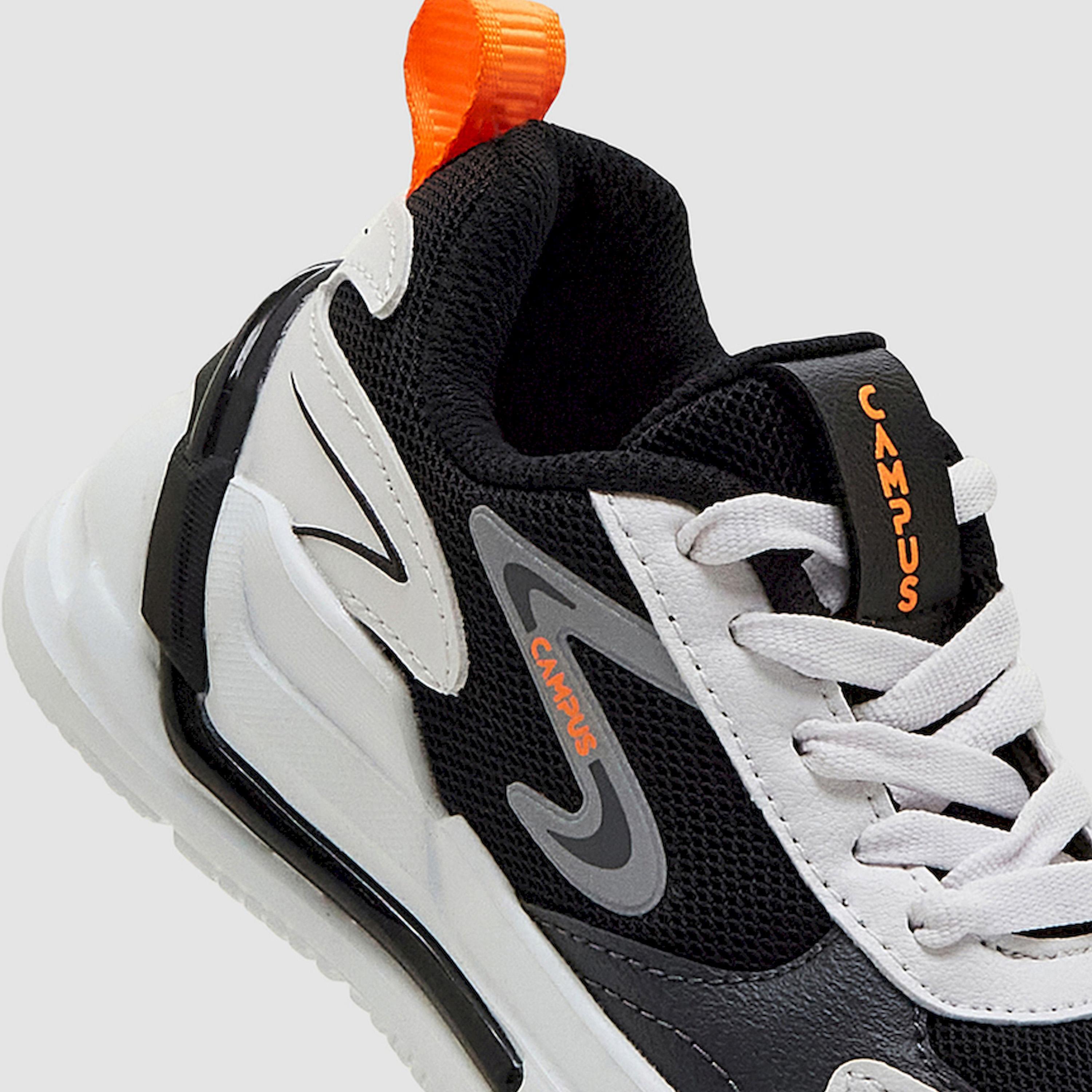 Campus Black Low-Top Lace-Up Sneakers-sports-men-shoes-image-4