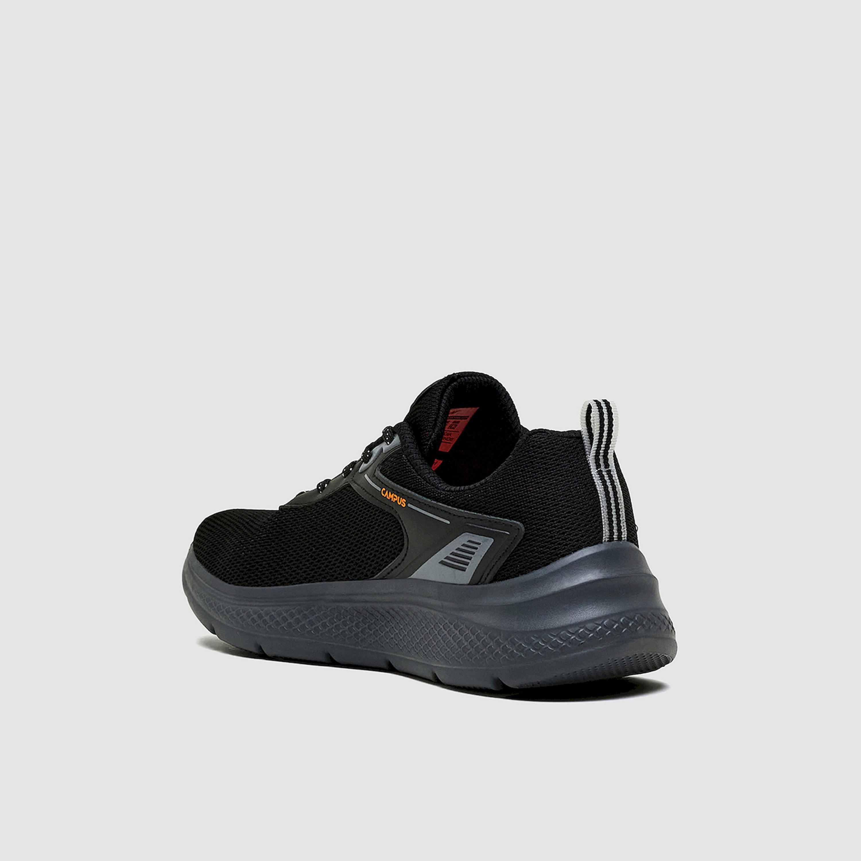 Campus Black Low-Top Lace-Up Sneakers-sports-men-shoes-image-2