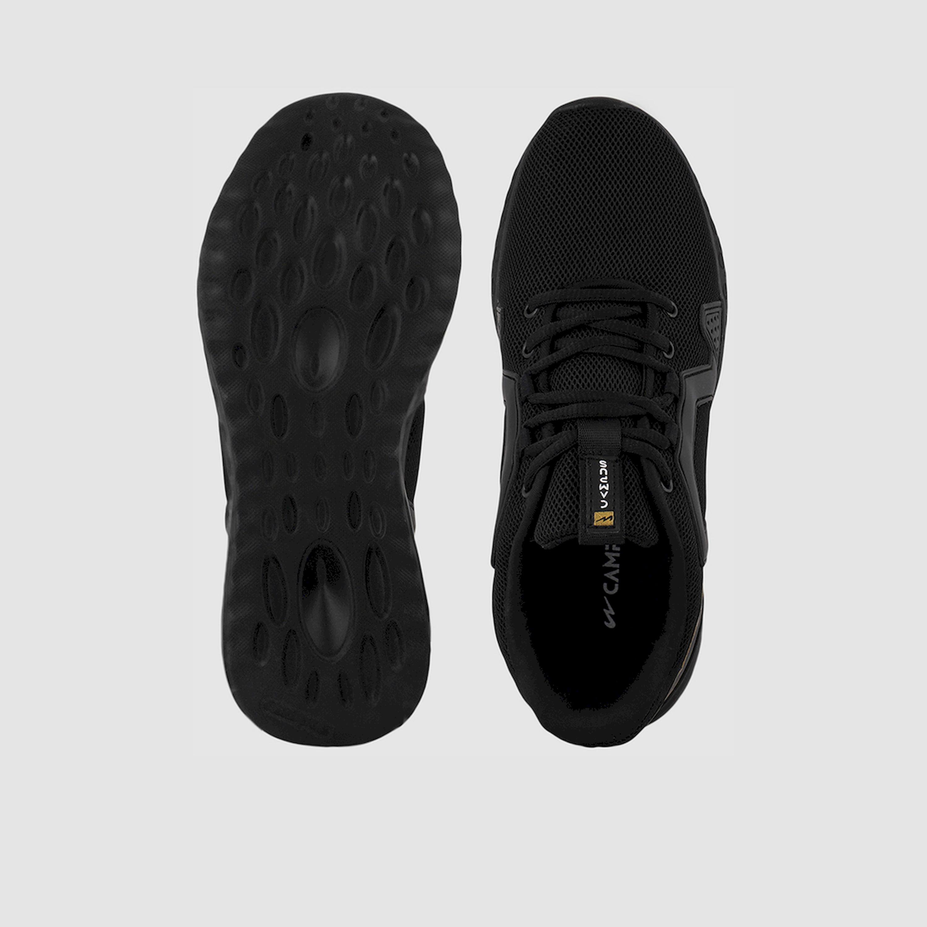 Campus Black Low-Top Lace-Up Sneakers-sports-men-shoes-image-3