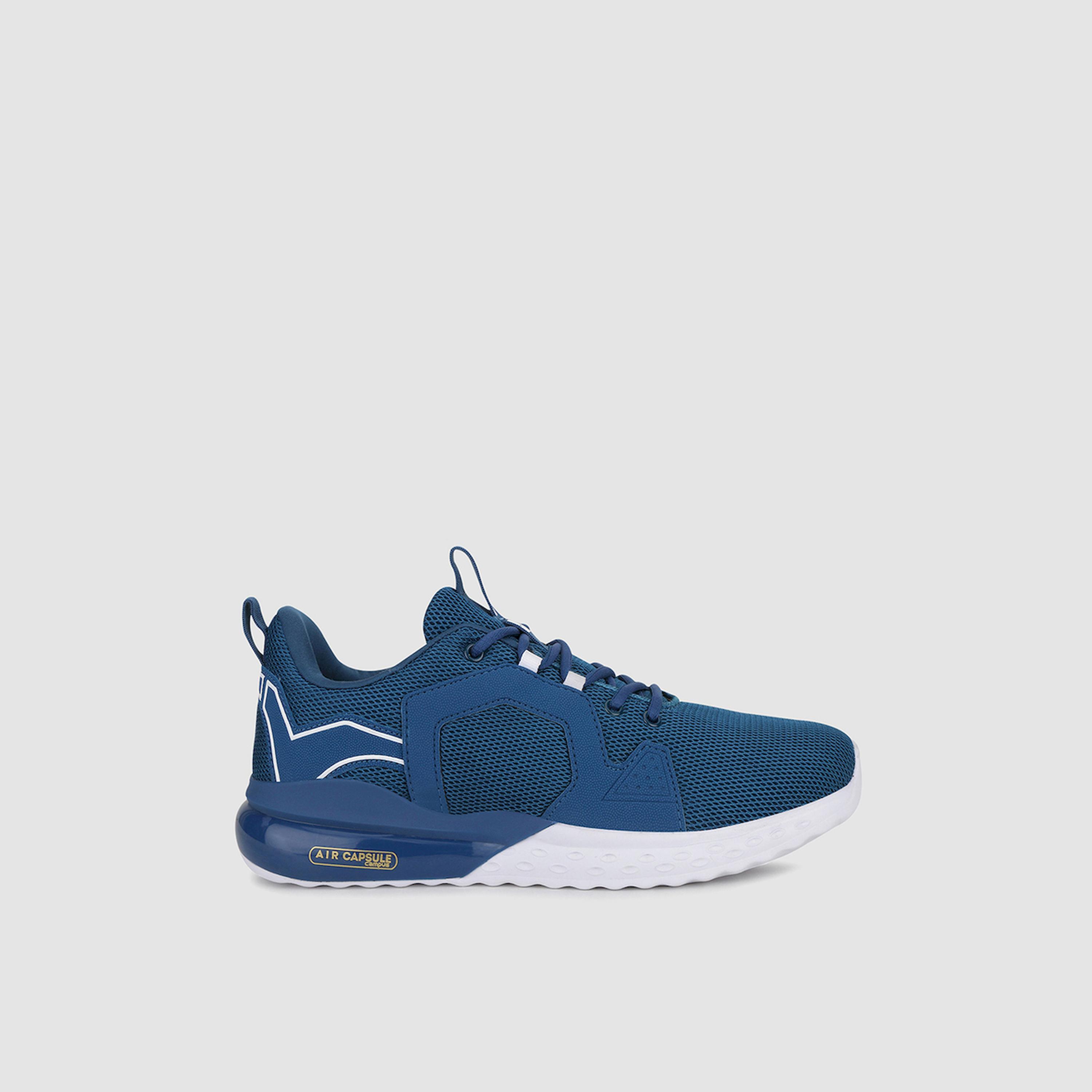 Campus Blue Mesh Lace-Up Sneakers-sports-men-shoes-image-1
