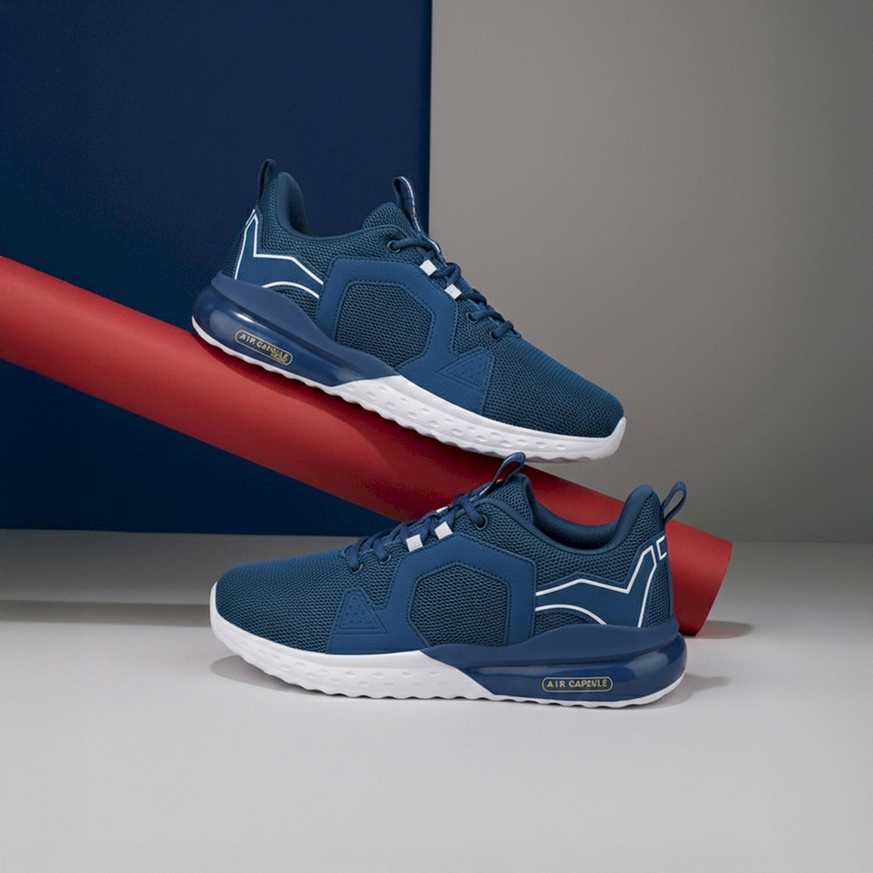 Campus Blue Mesh Lace-Up Sneakers-sports-men-shoes-image-2