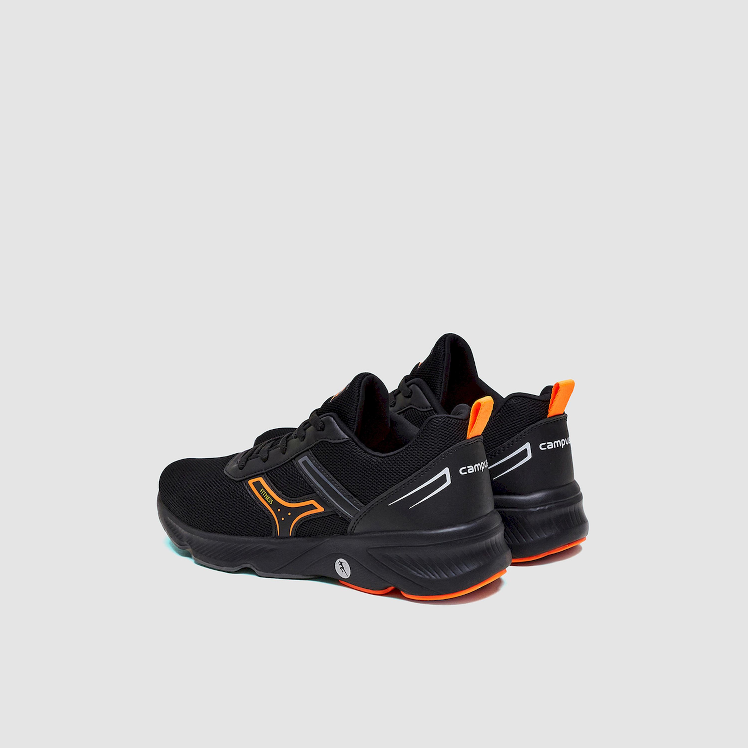 Campus Black Low-Top Lace-Up Sneakers-sports-men-shoes-image-2