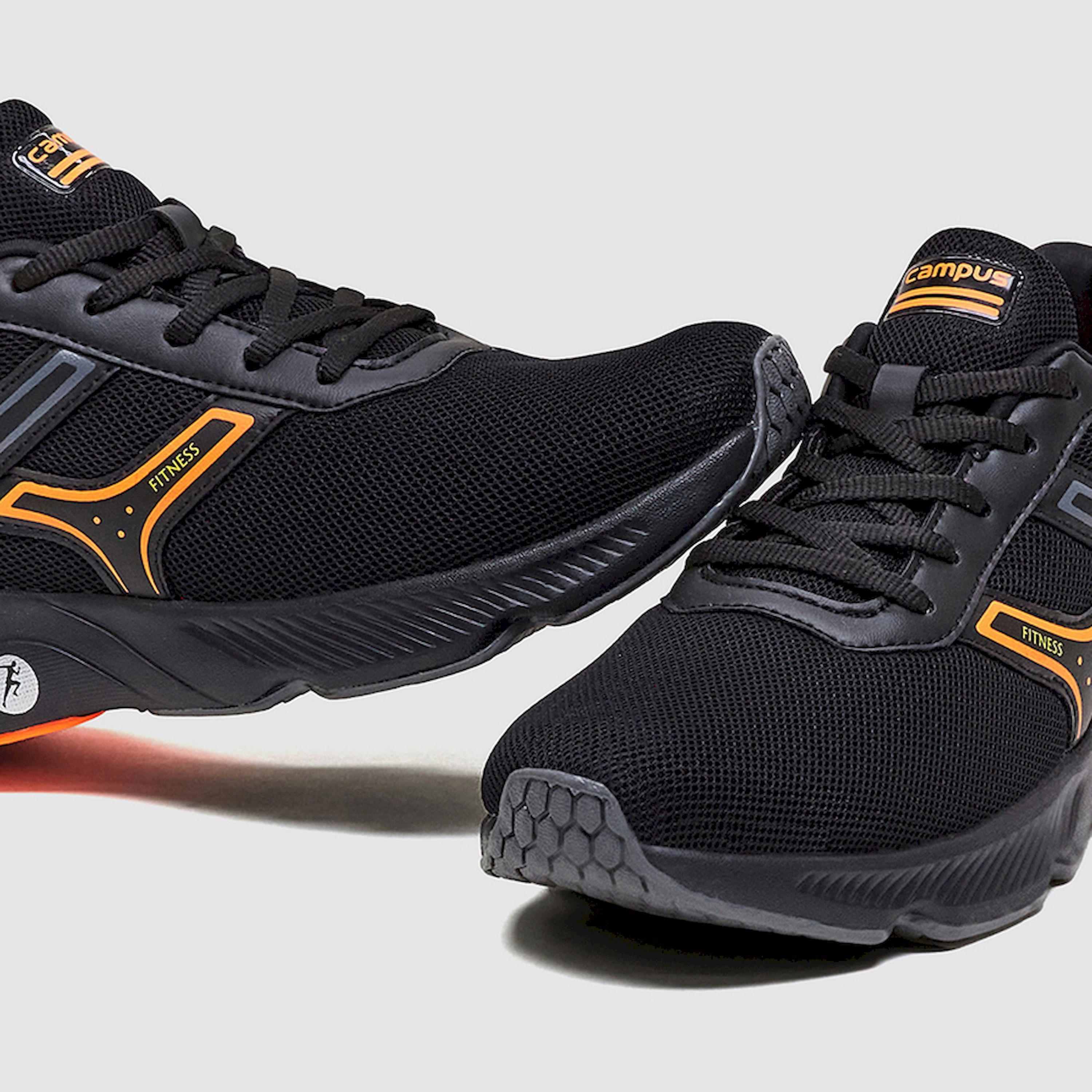 Campus Black Low-Top Lace-Up Sneakers-sports-men-shoes-image-6