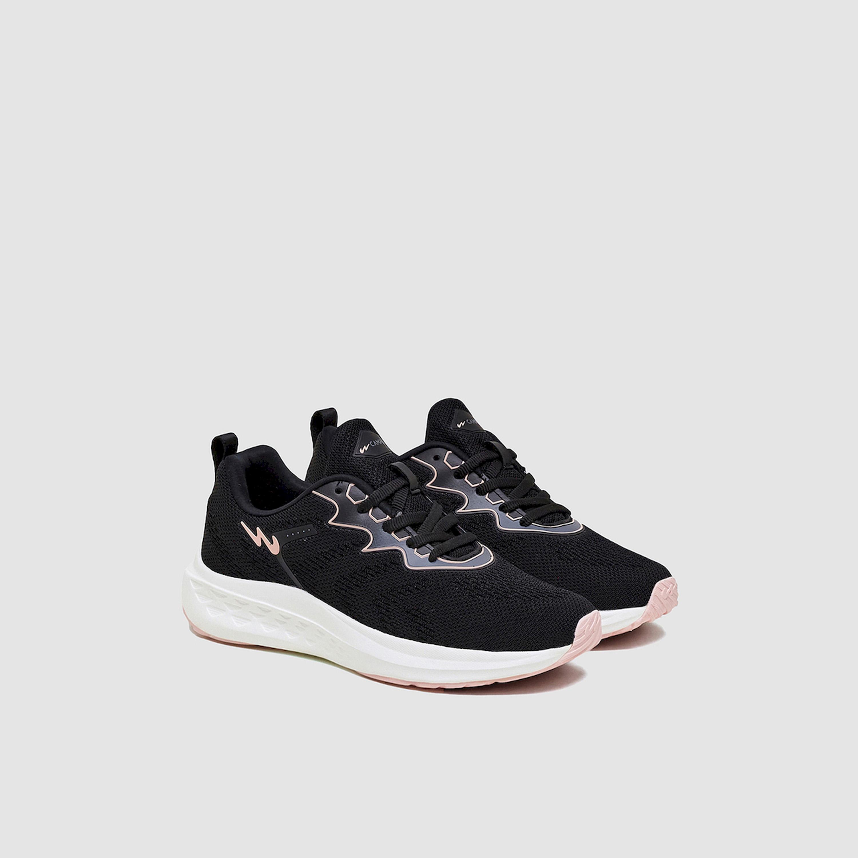 Campus Black Low Top Lace-Up Sneakers-women-shoes-sneakers-image-1