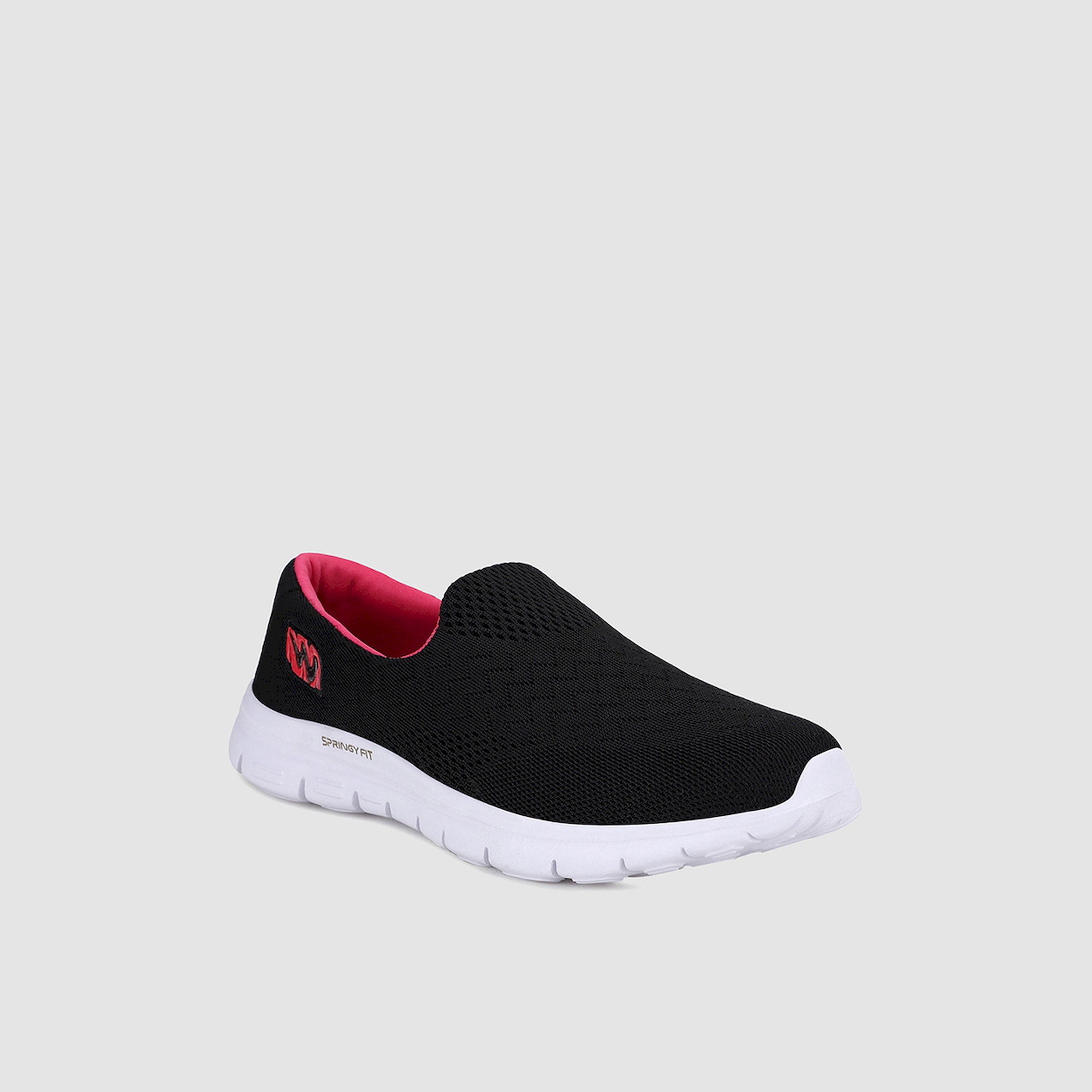 Campus Black Mesh Low-Top Slip-on Sneakers-women-shoes-sneakers-image-1