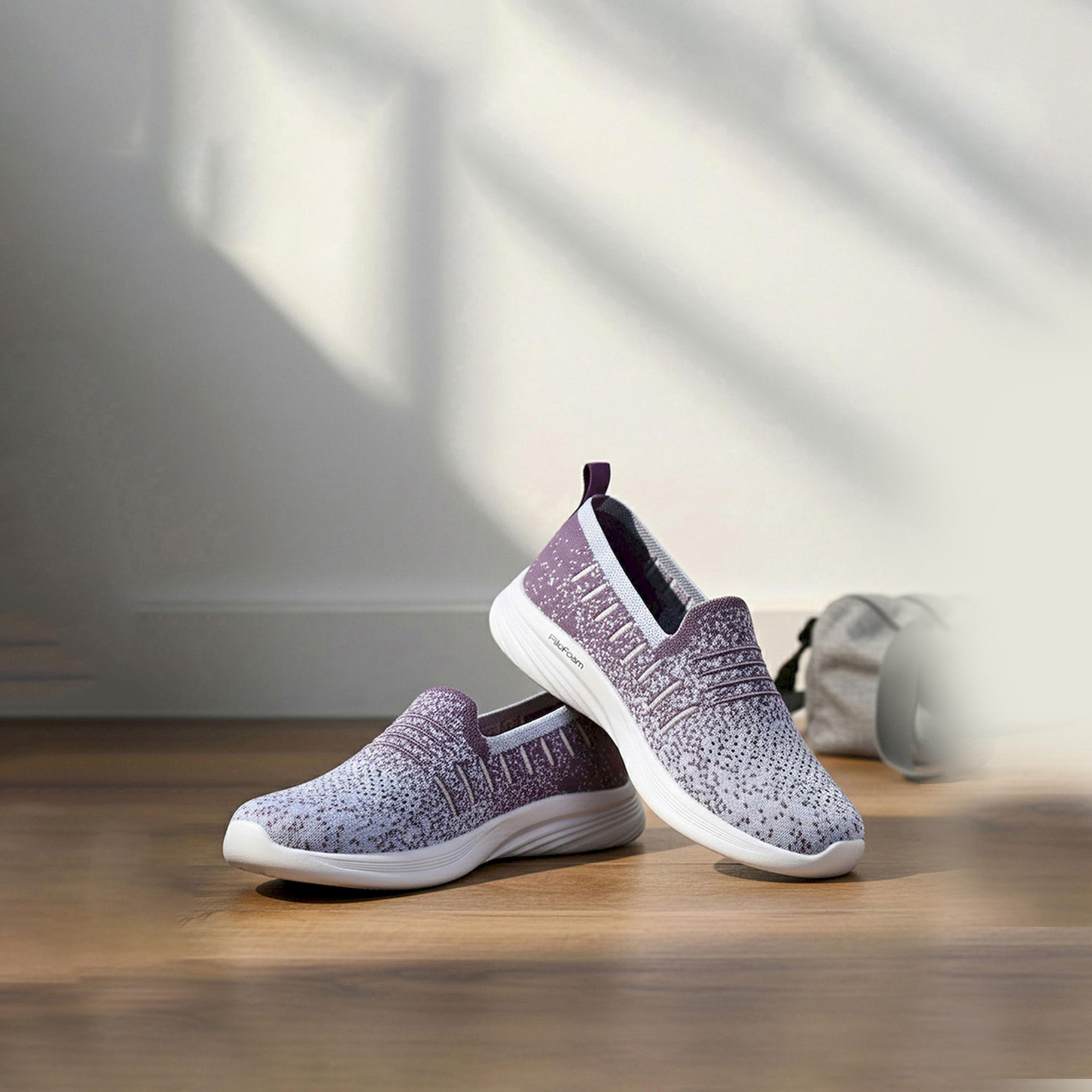 Campus Grey Textured Slip On Sneakers-sports-women-shoes-image-2