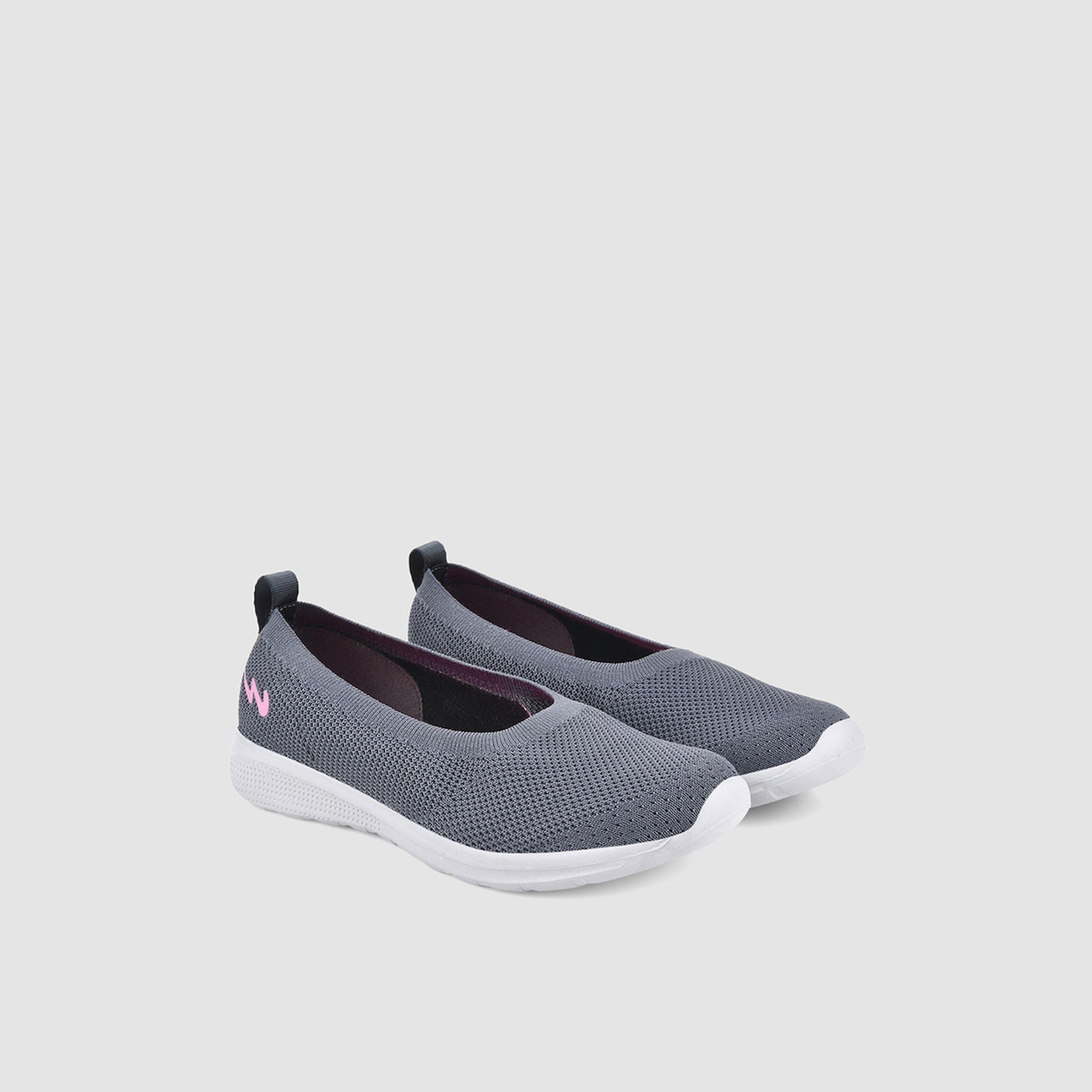 Campus Grey Mesh Slip-On Sneakers-sports-women-shoes-image-1