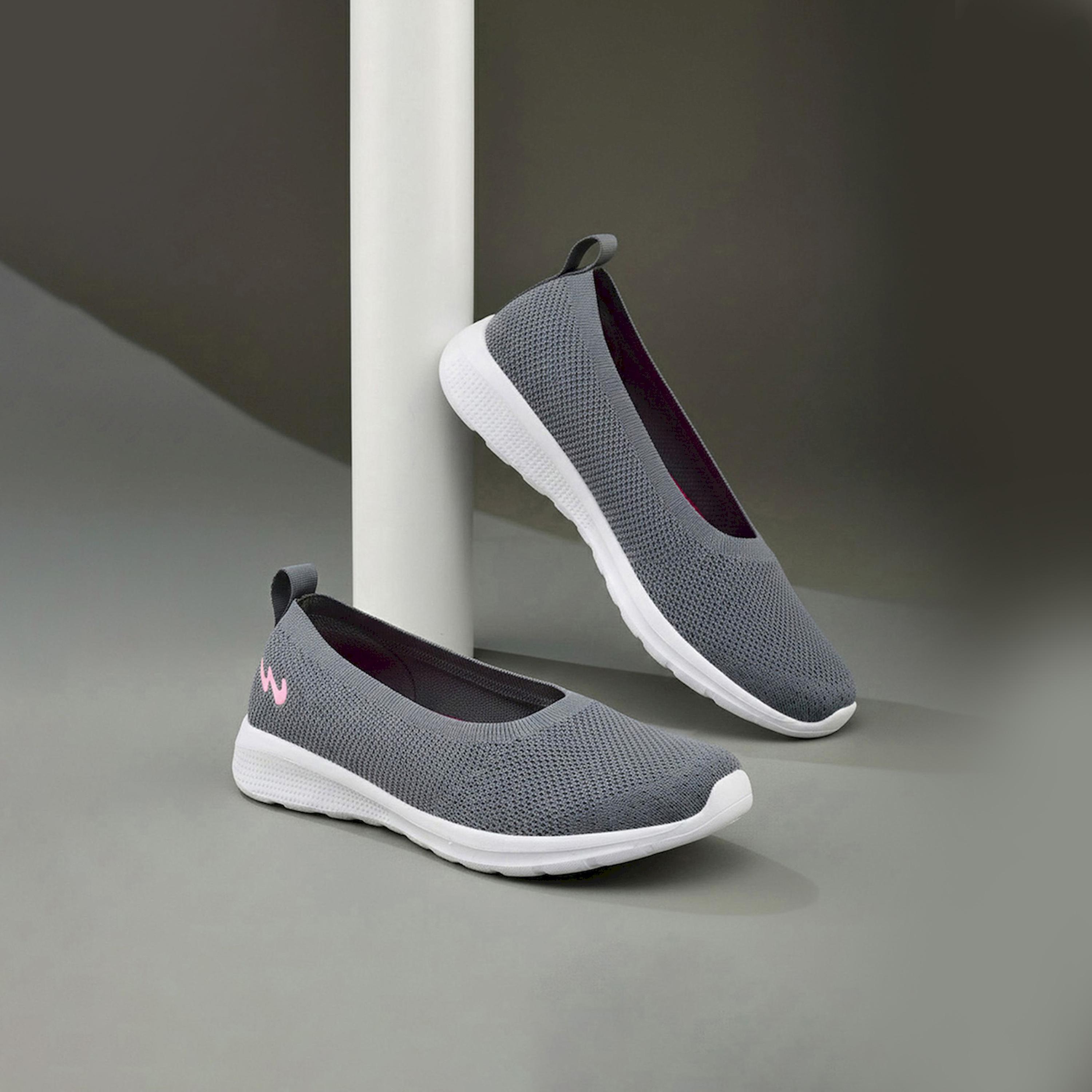 Campus Grey Mesh Slip-On Sneakers-sports-women-shoes-image-2