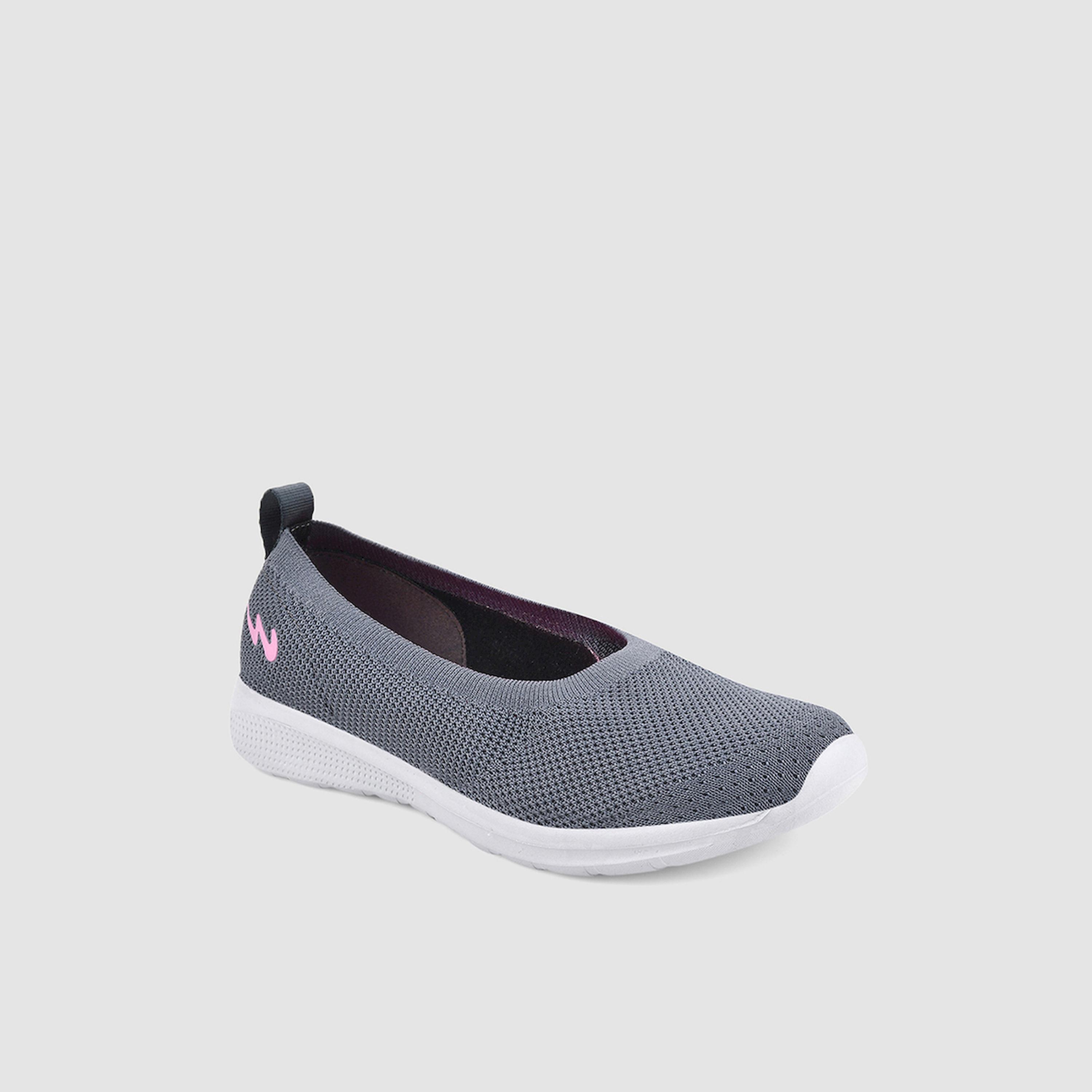 Campus Grey Mesh Slip-On Sneakers-sports-women-shoes-image-4