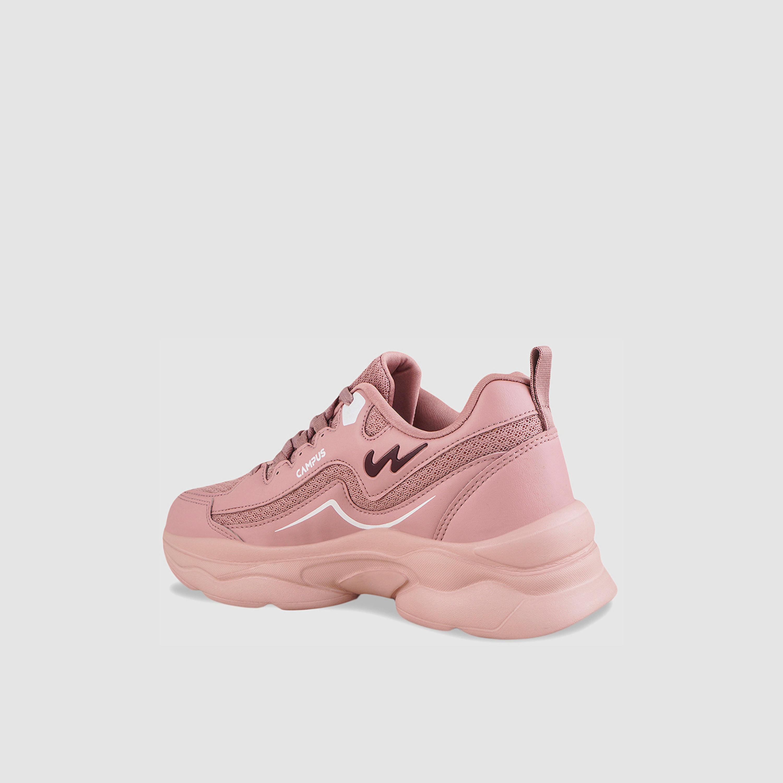 Campus Pink Textured Lace Up Sneakers-women-shoes-sneakers-image-6