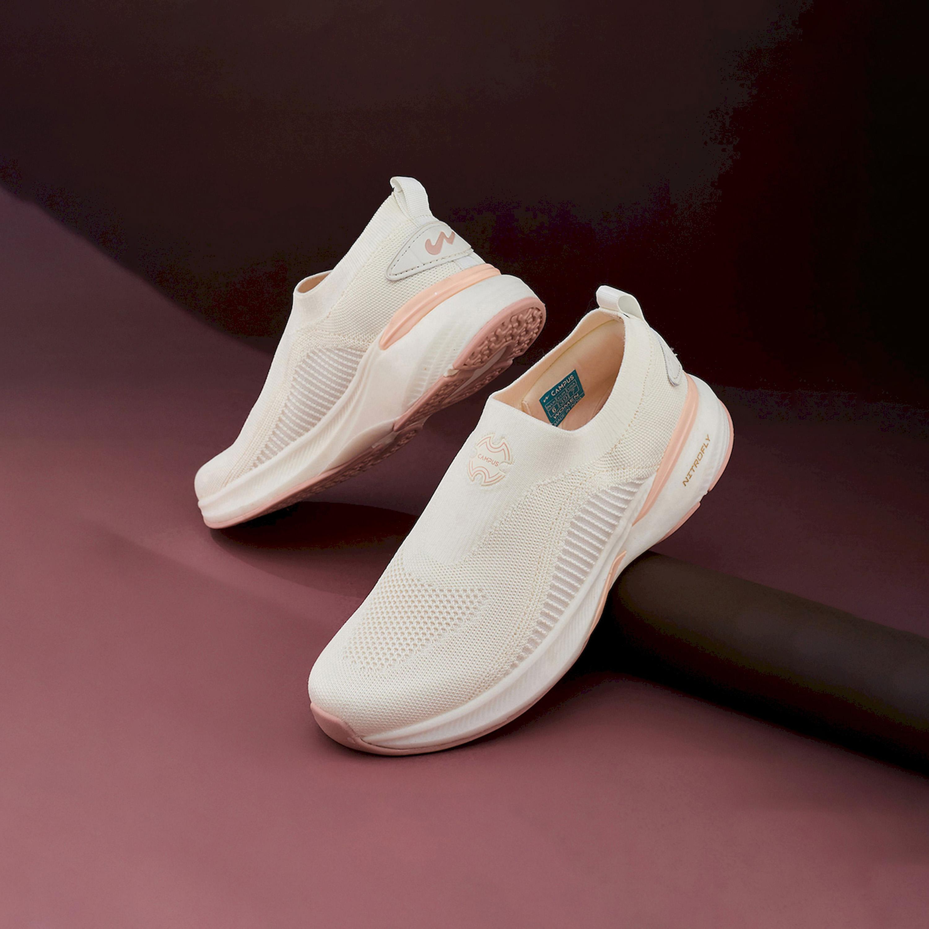 Campus White Mesh Slip-On Sneakers-women-shoes-sneakers-image-4