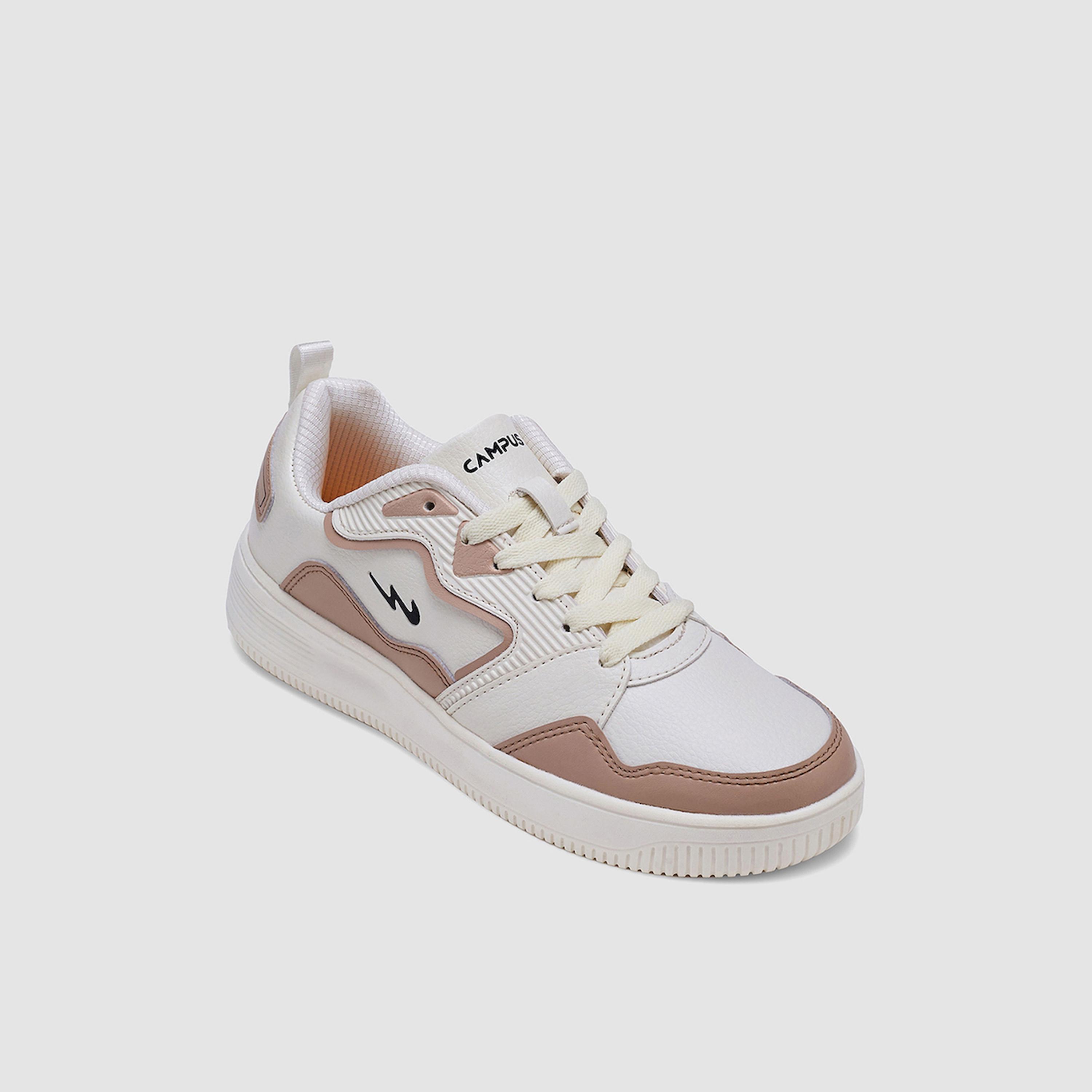 Campus White Panelled Low Top Sneakers-women-shoes-sneakers-image-1
