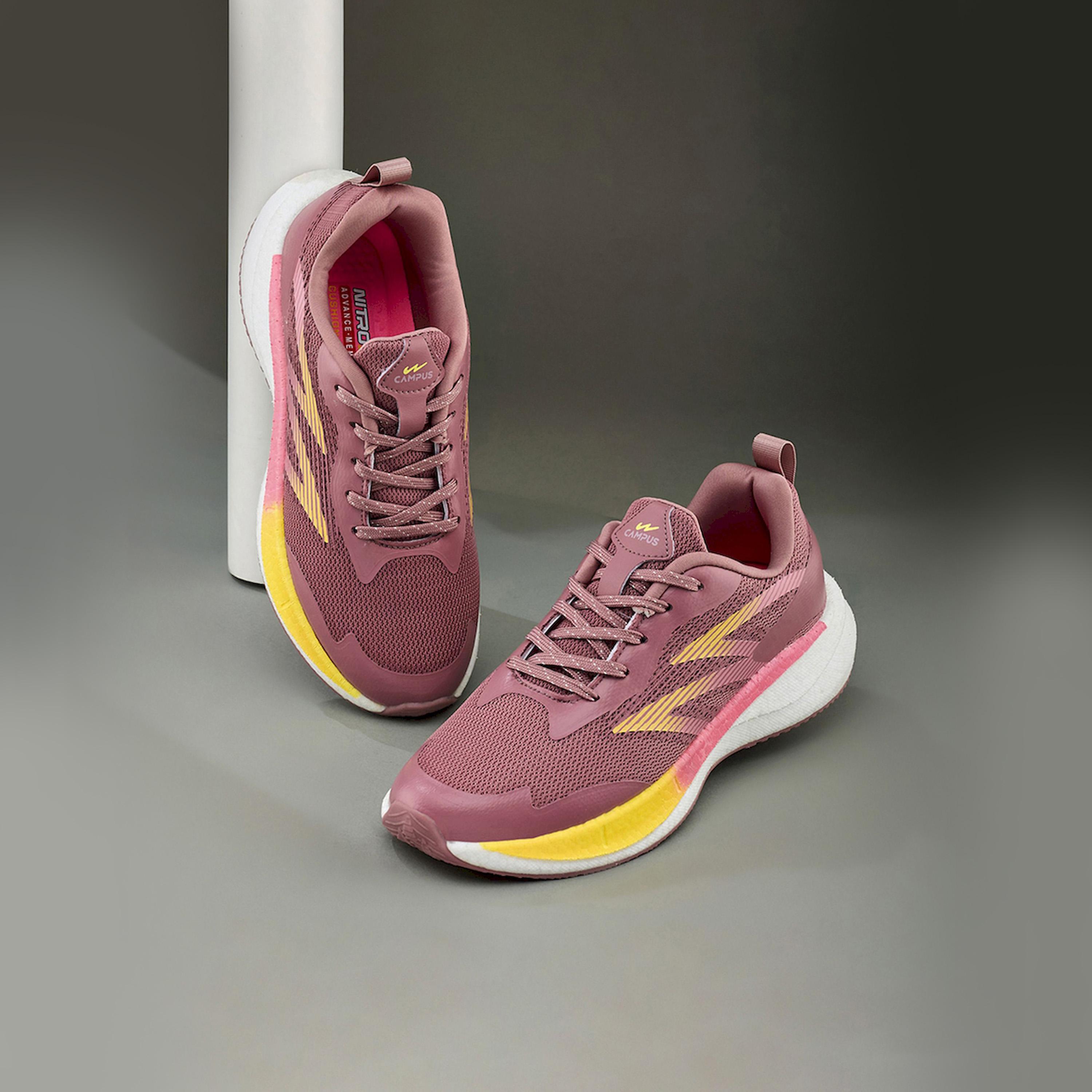 Campus Purple Mesh Lace Up Running Shoes-sports-women-shoes-image-4
