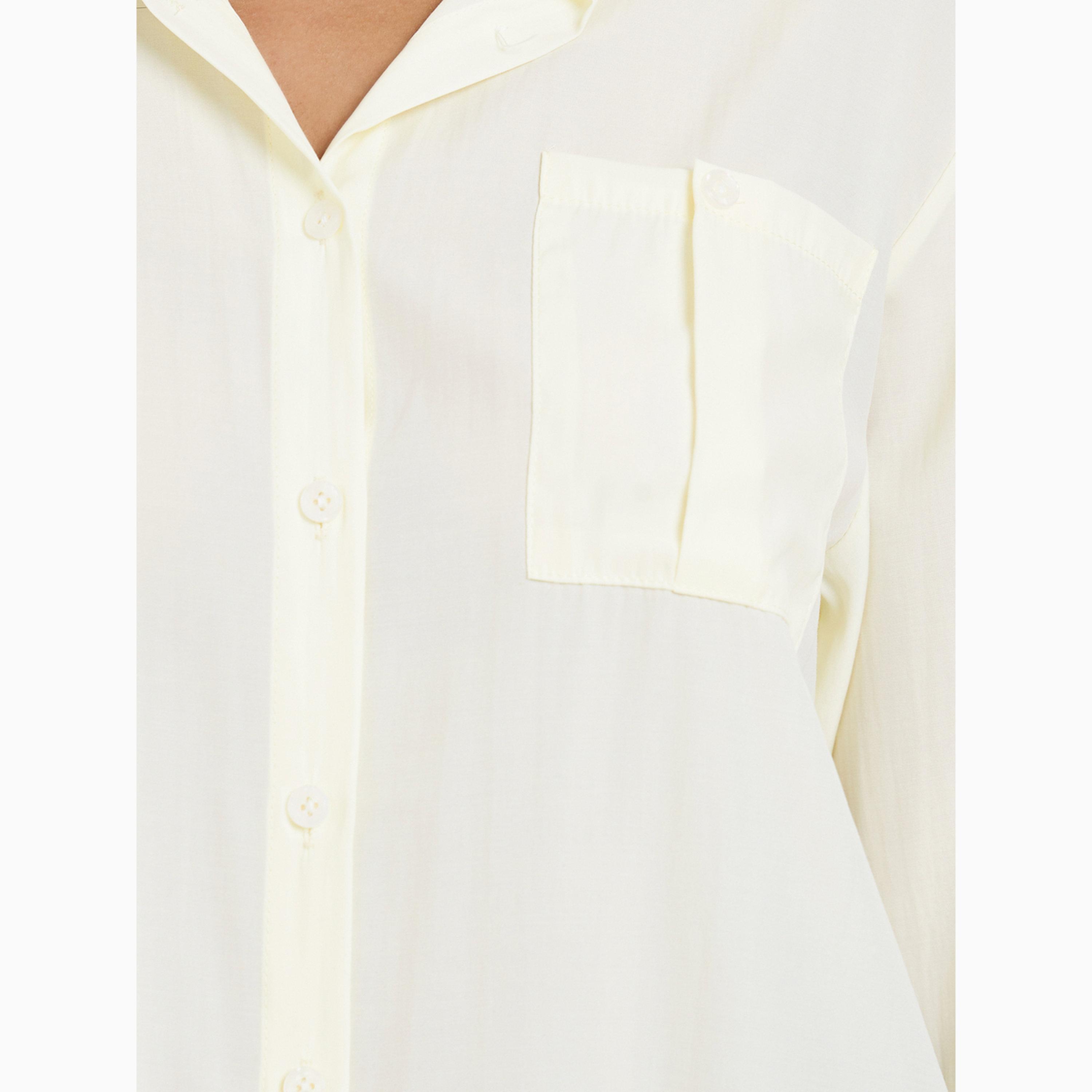 Styli Yellow Relaxed Fit Long Sleeves Shirt-women-clothing-shirtsandblouses-shirts-image-3