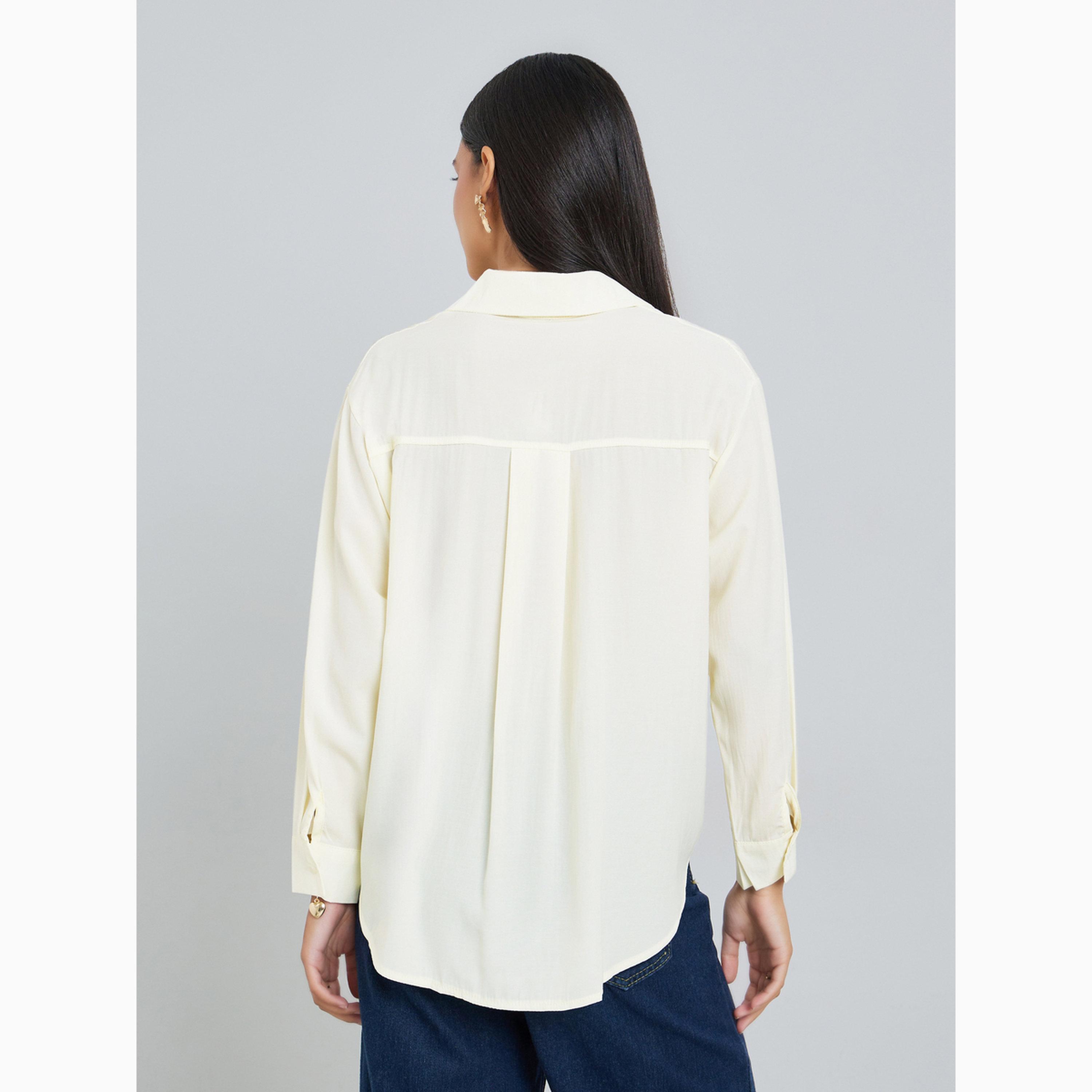 Styli Yellow Relaxed Fit Long Sleeves Shirt-women-clothing-shirtsandblouses-shirts-image-4