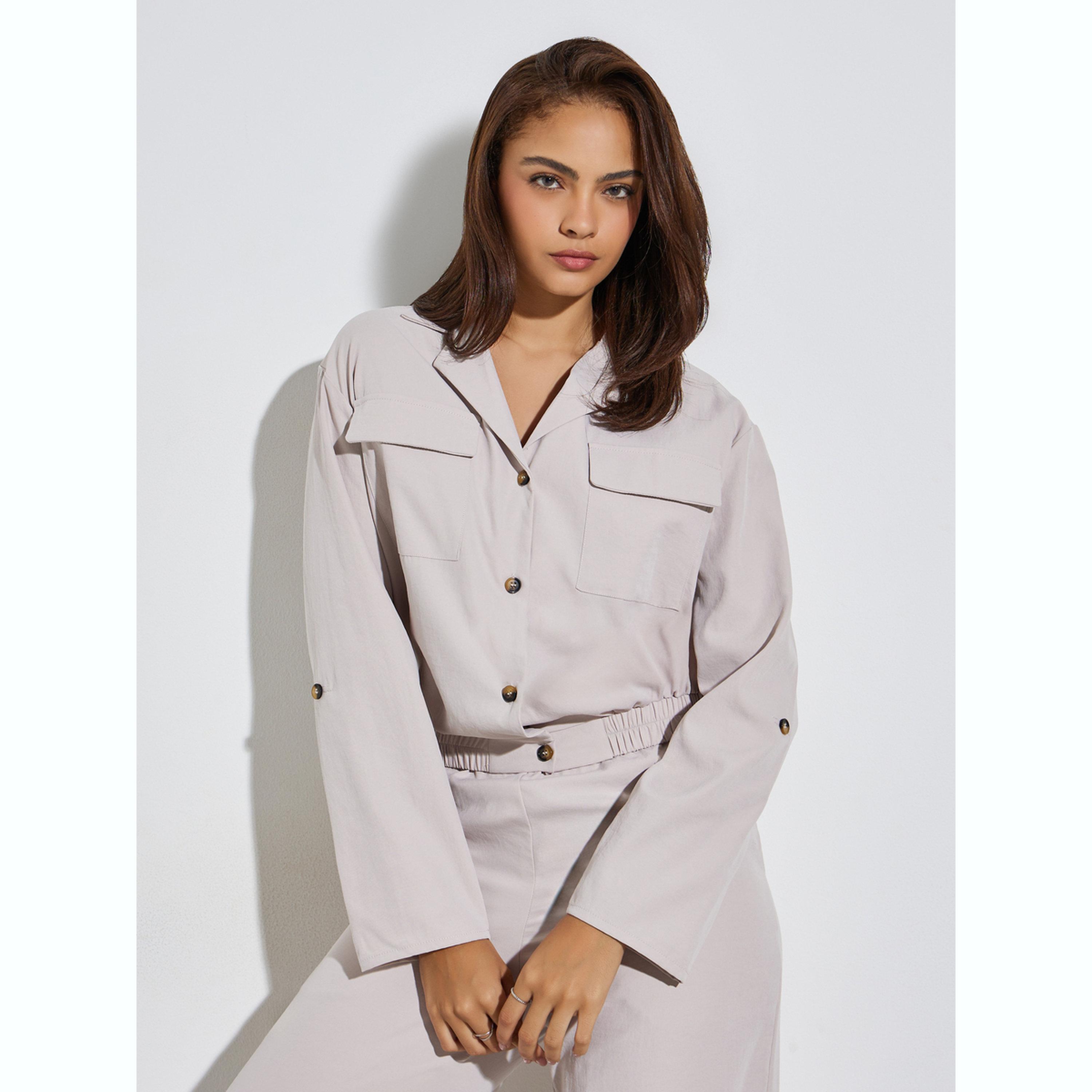 مجموعة من جوغر وبلوزة بأكمام مطوية-women-clothing-coordsets-image-2