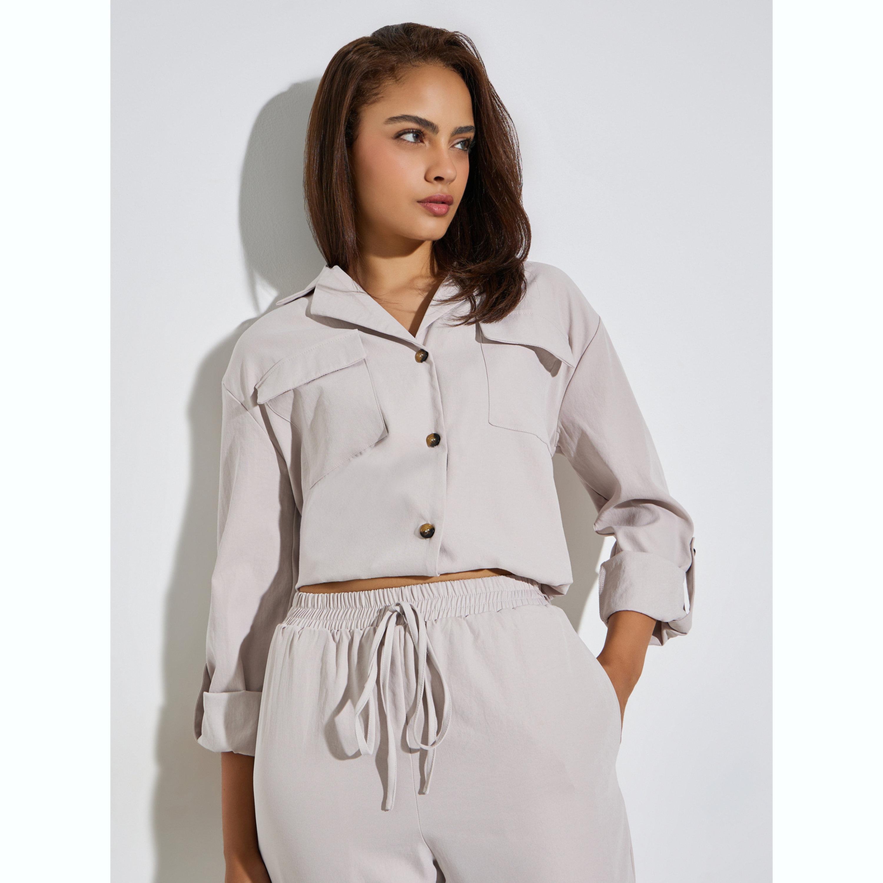 مجموعة من جوغر وبلوزة بأكمام مطوية-women-clothing-coordsets-image-3