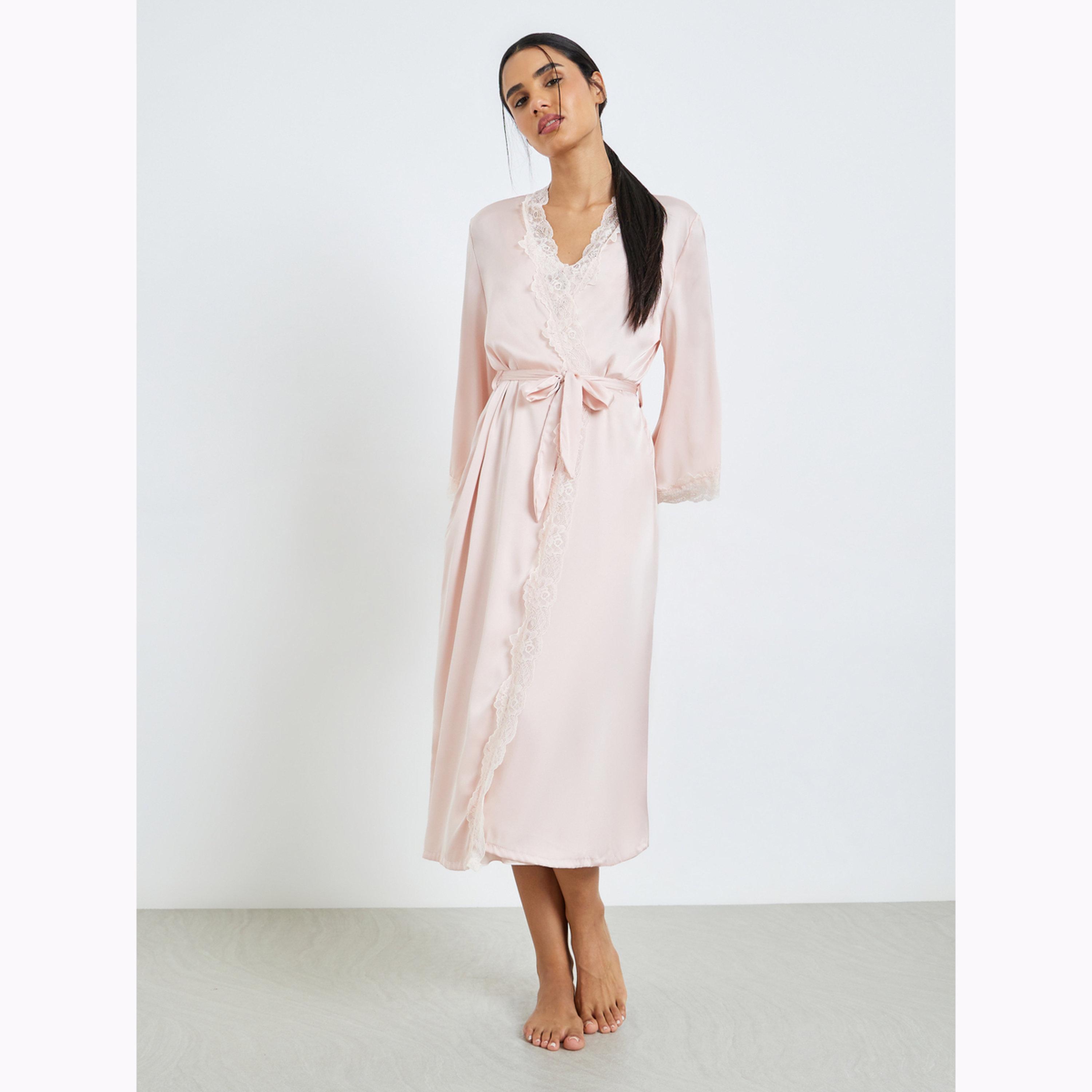 طقم من 2 فستان لانجري دانتيل جيبير وروب-women-clothing-nightwear-robes-image-3