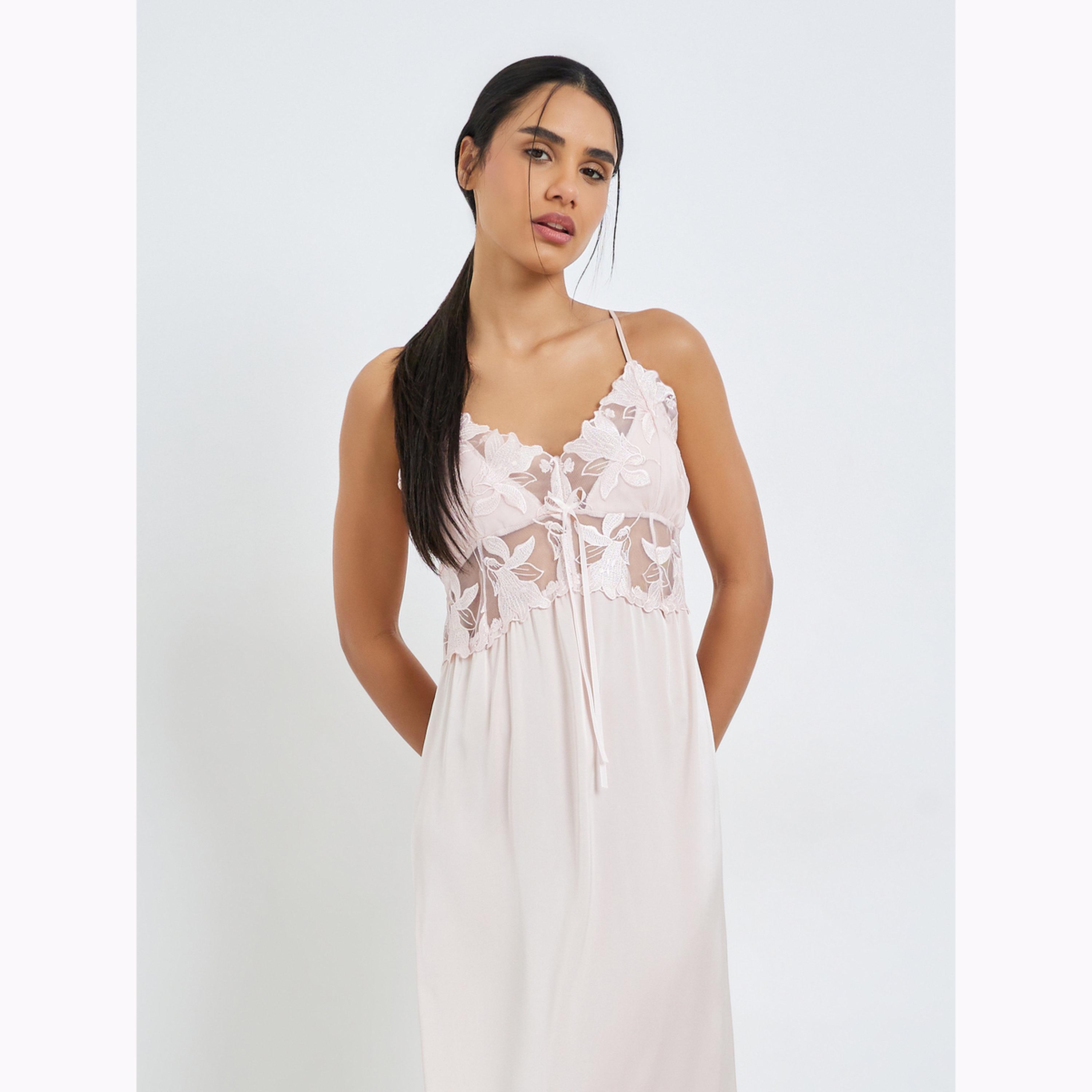 طقم من 2 فستان لانجري دانتيل جيبير وروب-women-clothing-nightwear-robes-image-5