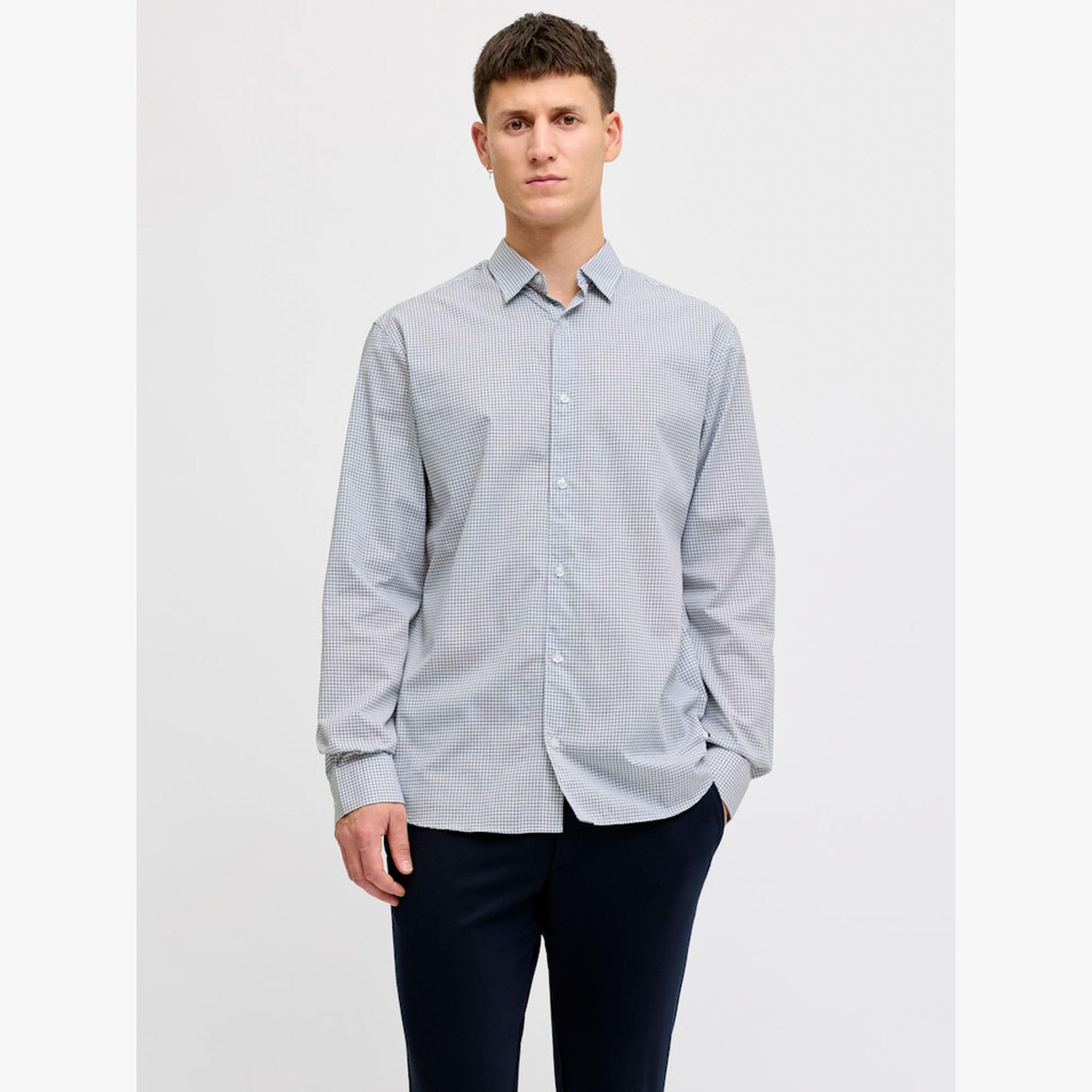 REBEL White Gavin Checked Spread Collar Shirt-men-clothing-shirts-image-1