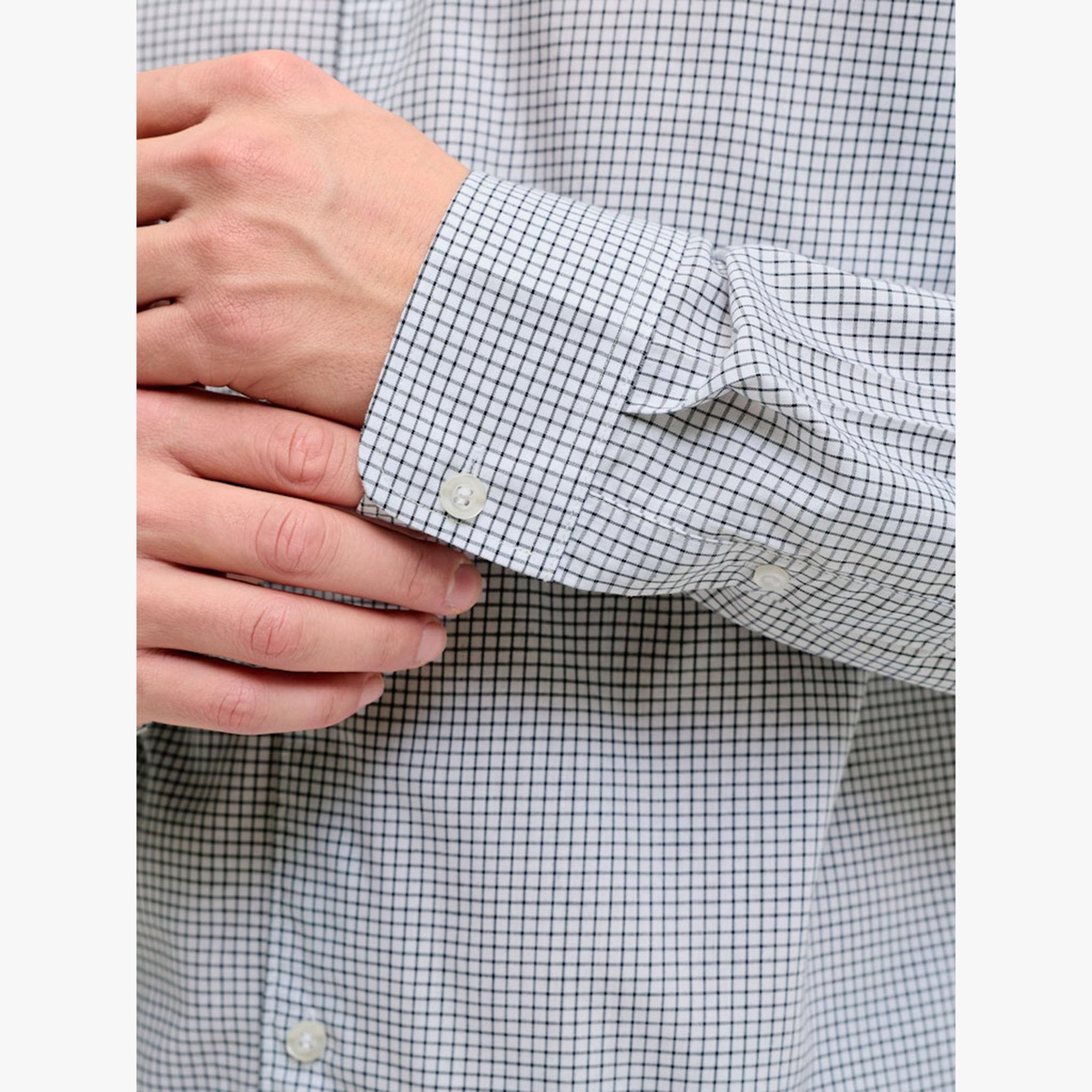 REBEL White Gavin Checked Spread Collar Shirt-men-clothing-shirts-image-6