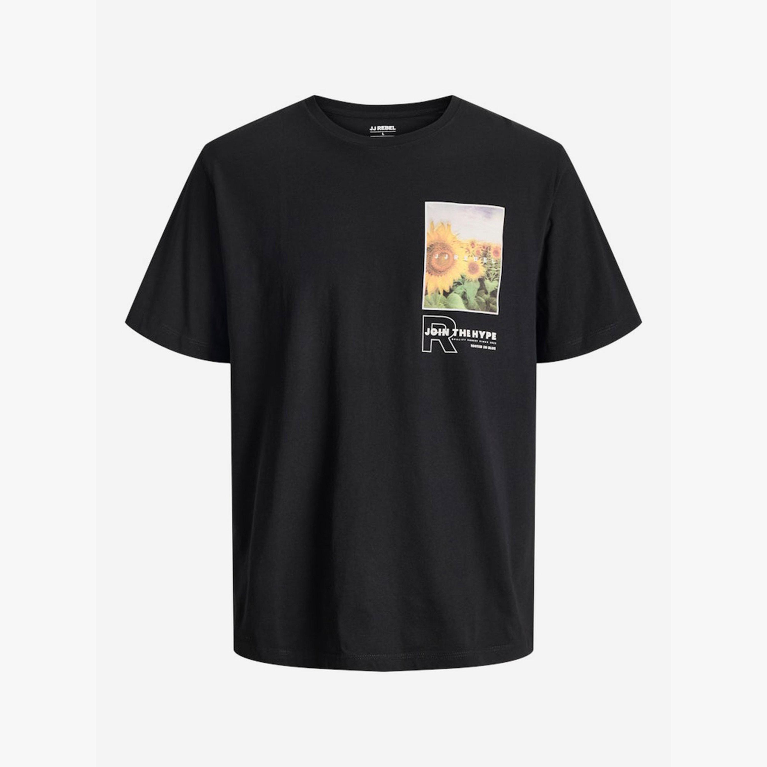 REBEL Black Sunflower Print Cotton T-Shirt-men-clothing-tshirtsandpolos-tshirts-image-4