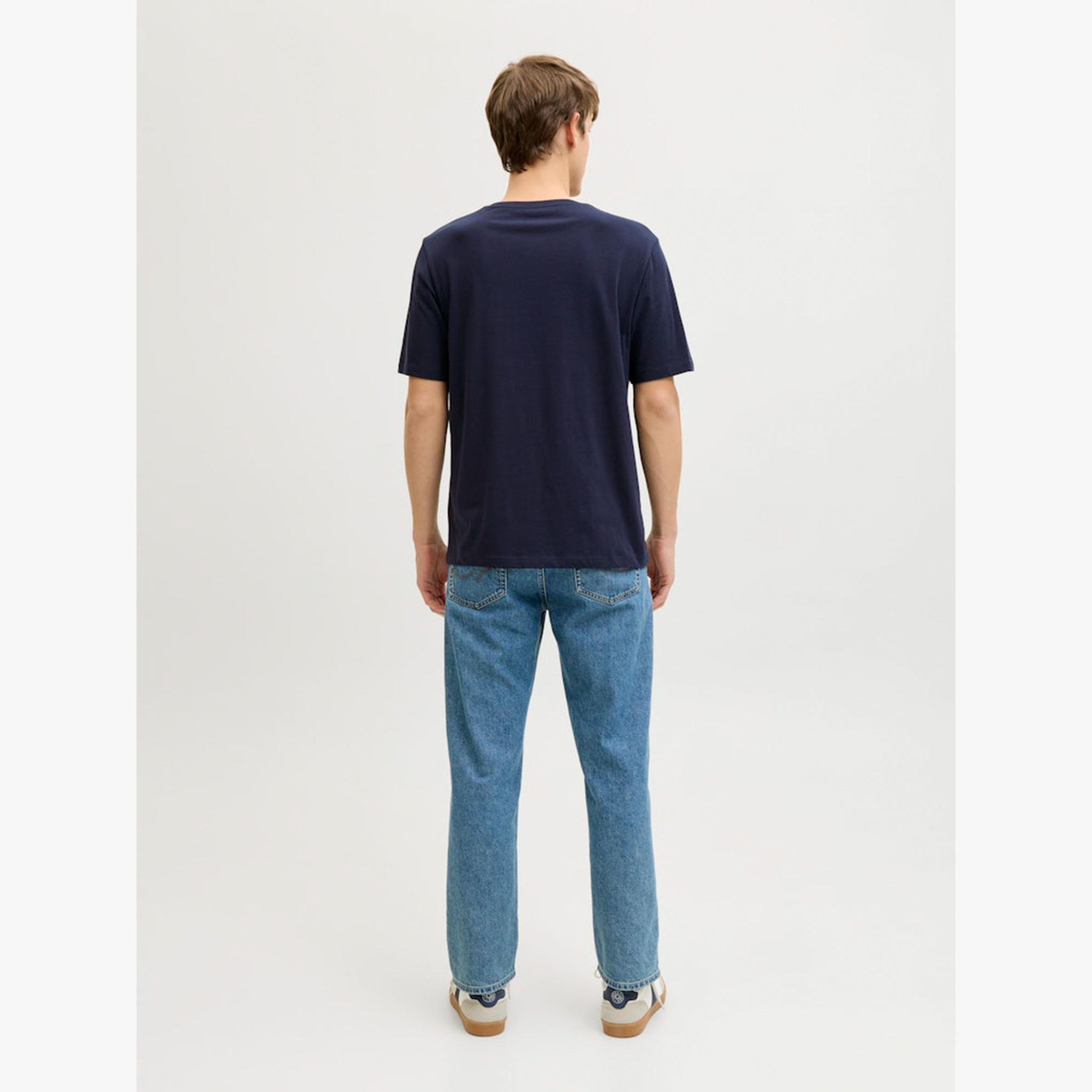 REBEL Navy Blue Round Neck Cotton T-Shirt-men-clothing-tshirtsandpolos-tshirts-image-2