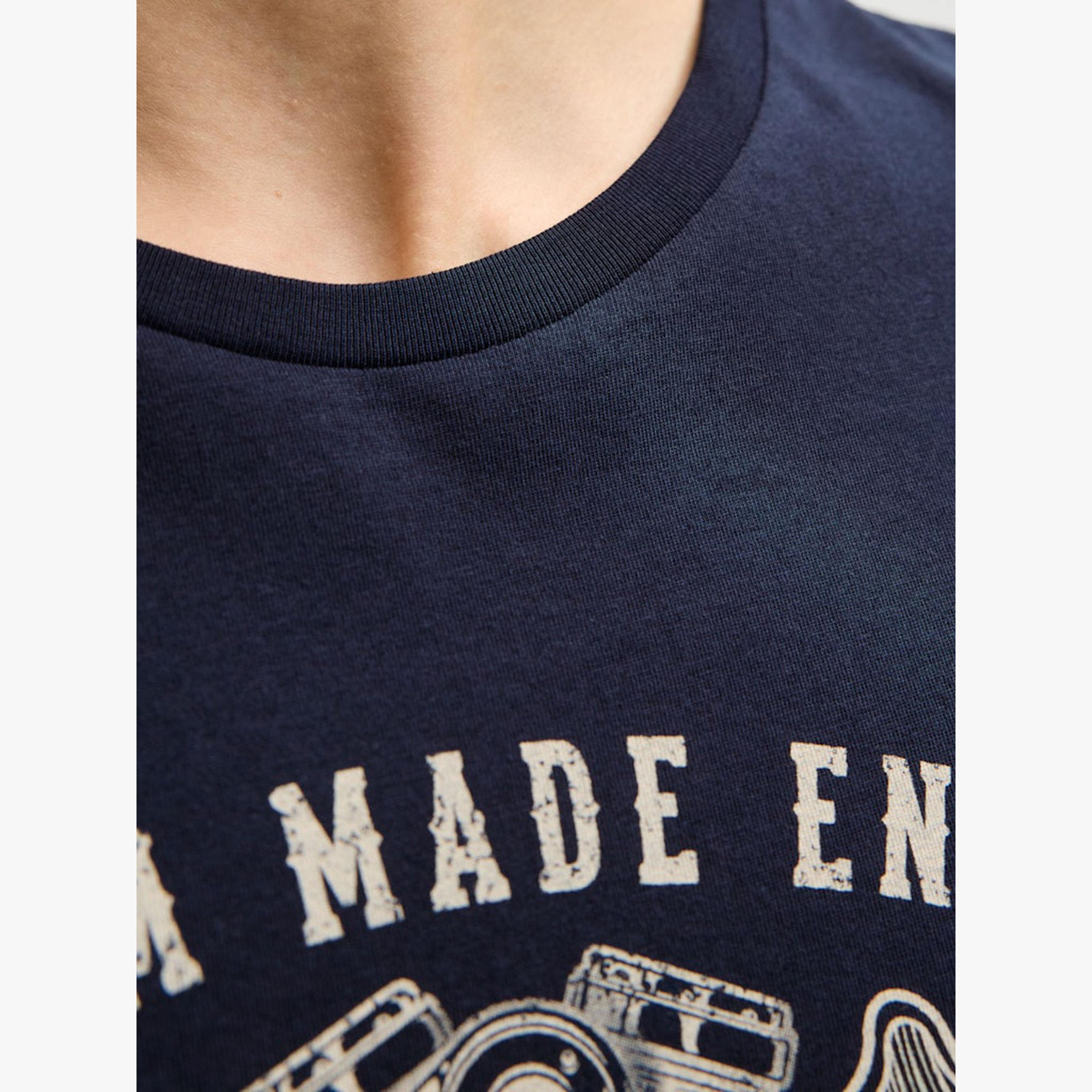 REBEL Navy Blue Round Neck Cotton T-Shirt-men-clothing-tshirtsandpolos-tshirts-image-6