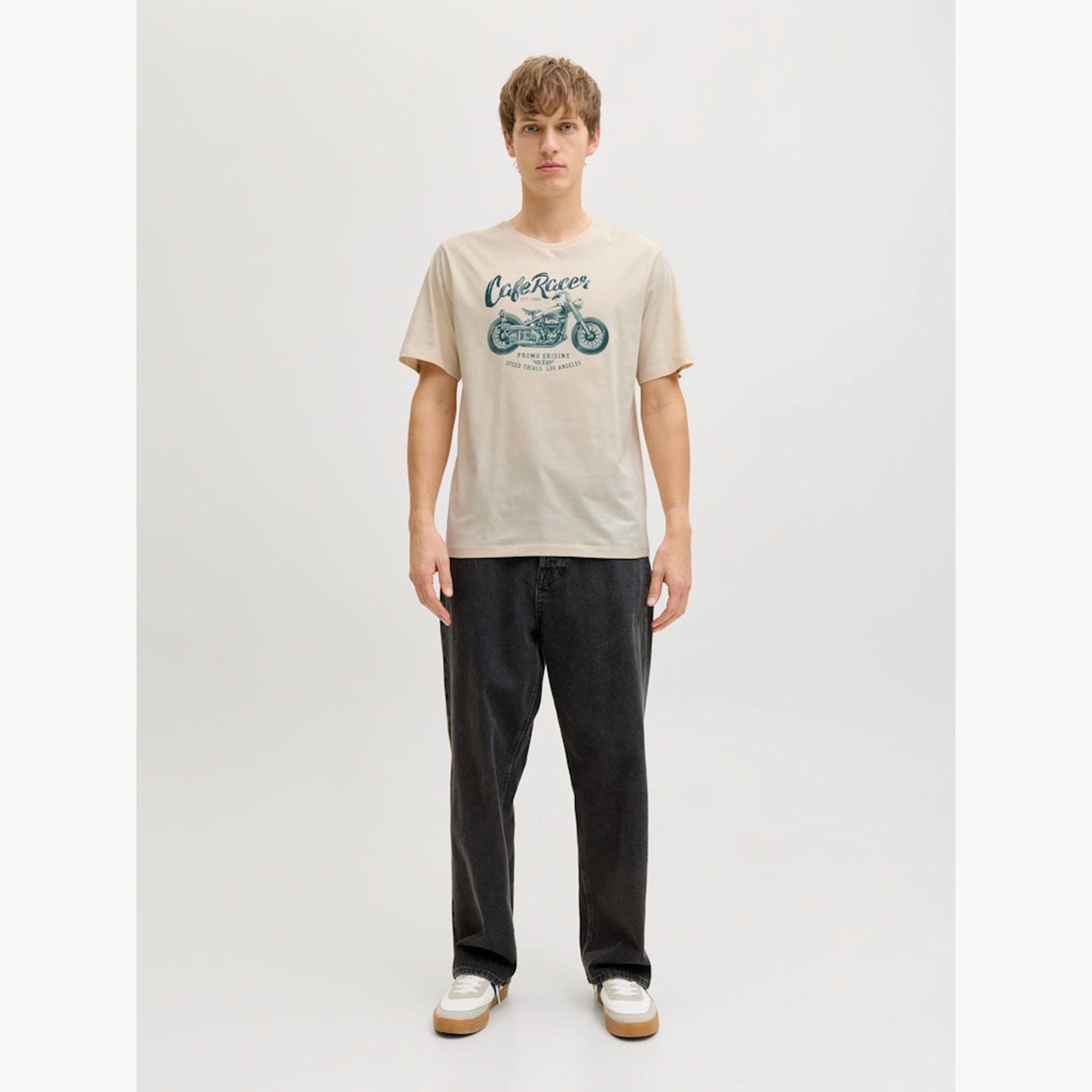 REBEL Beige Cafe Racer Graphic Cotton T-Shirt-men-clothing-tshirtsandpolos-tshirts-image-2