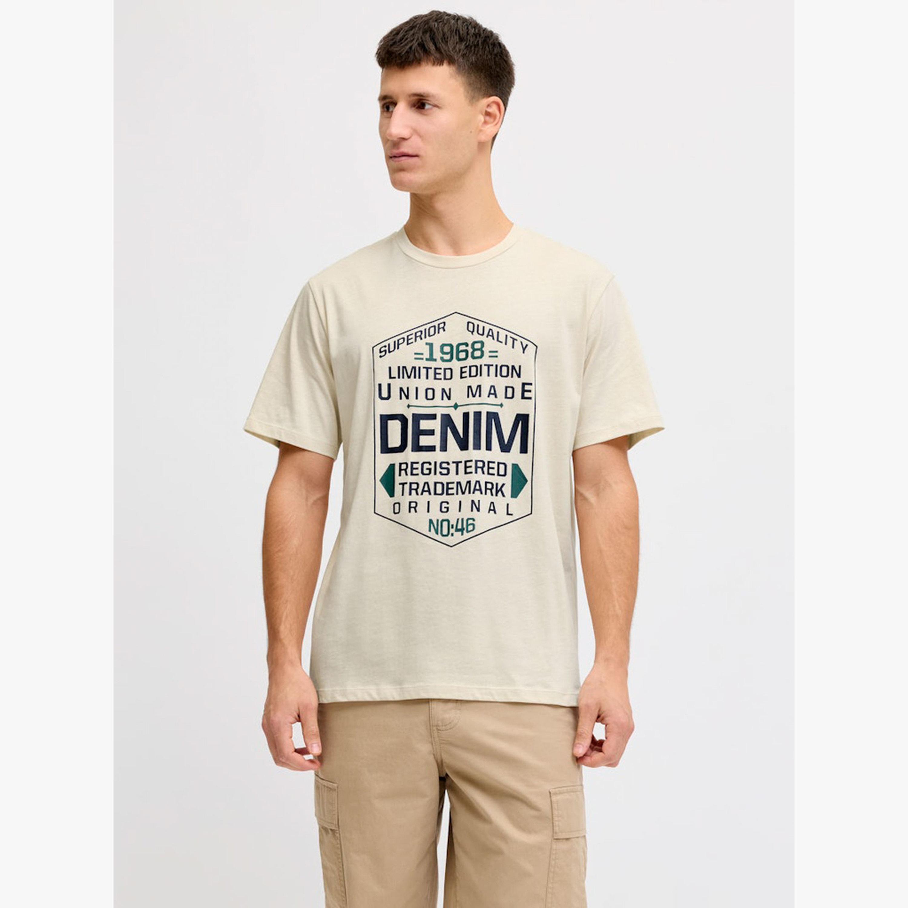 REBEL Beige Text Print T-Shirt-men-clothing-tshirtsandpolos-tshirts-image-1