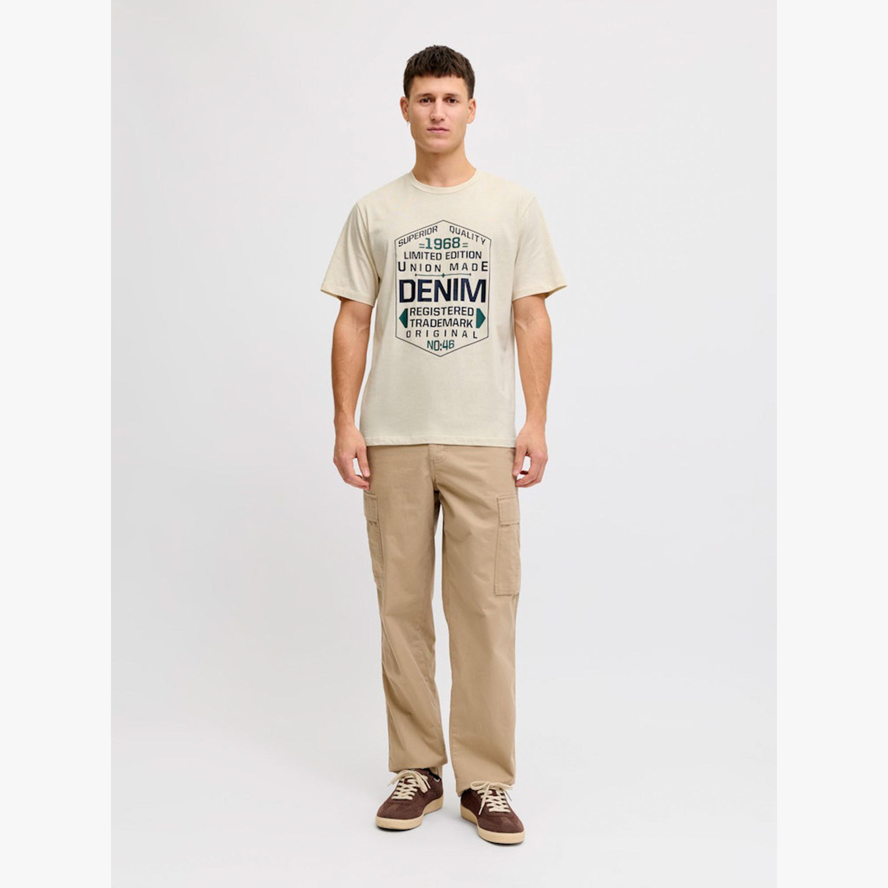 REBEL Beige Text Print T-Shirt-men-clothing-tshirtsandpolos-tshirts-image-2