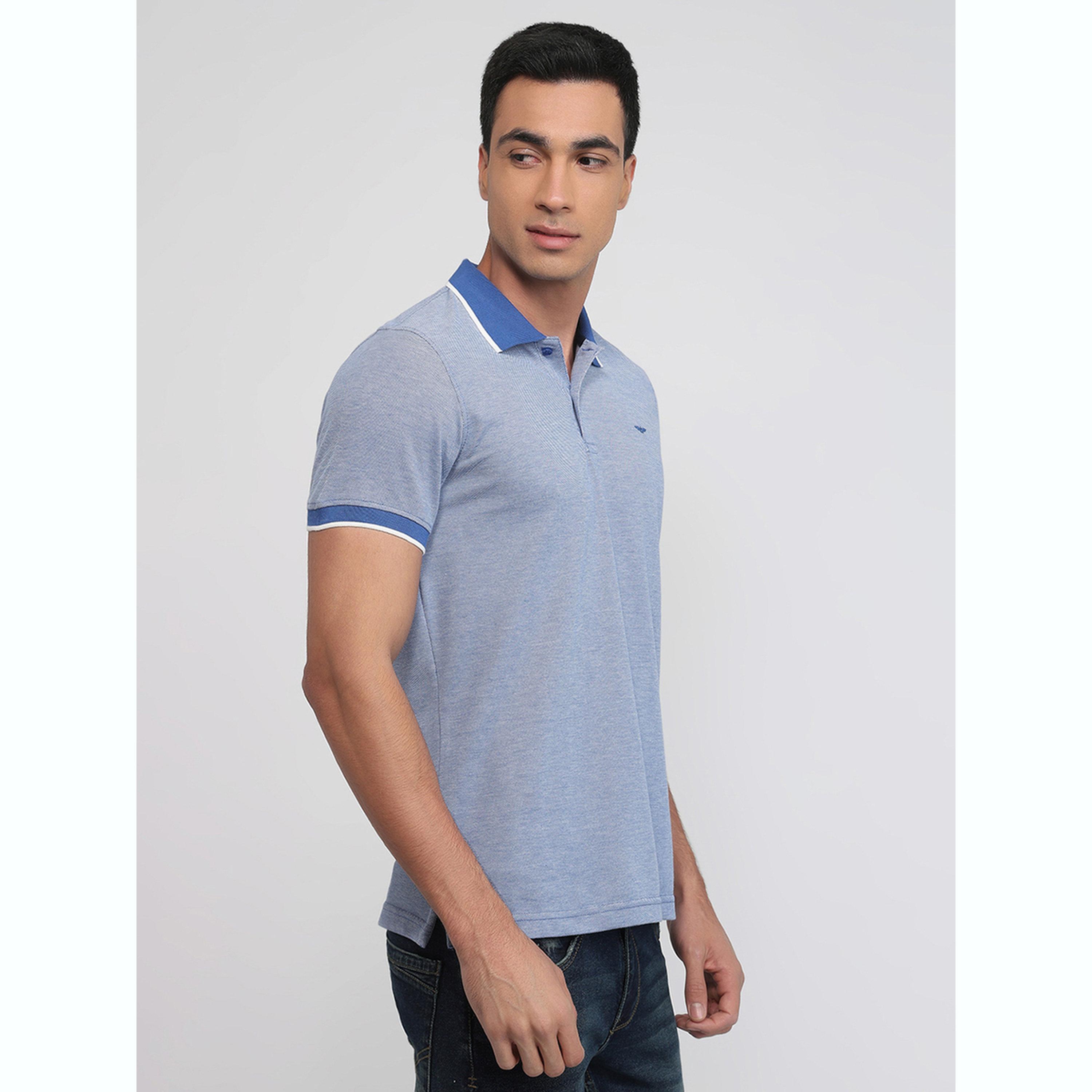 Park Avenue X Styli Men Blue Tipped Slim Fit Polo T-Shirt-men-clothing-tshirtsandpolos-polos-image-3