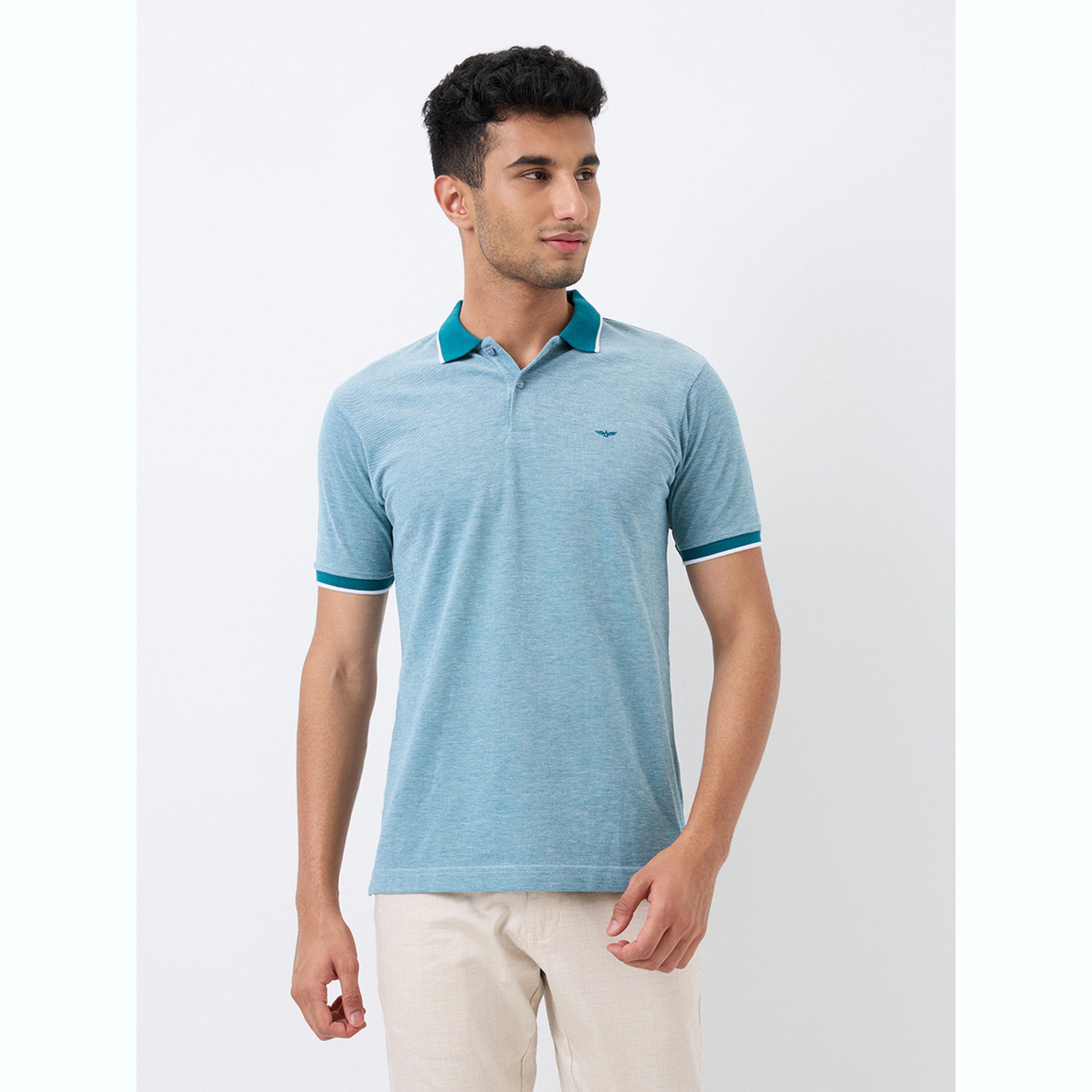 تيشيرت بولو بقصة سليم فت وتفاصيل ملونة-men-clothing-tshirtsandpolos-polos-image-1