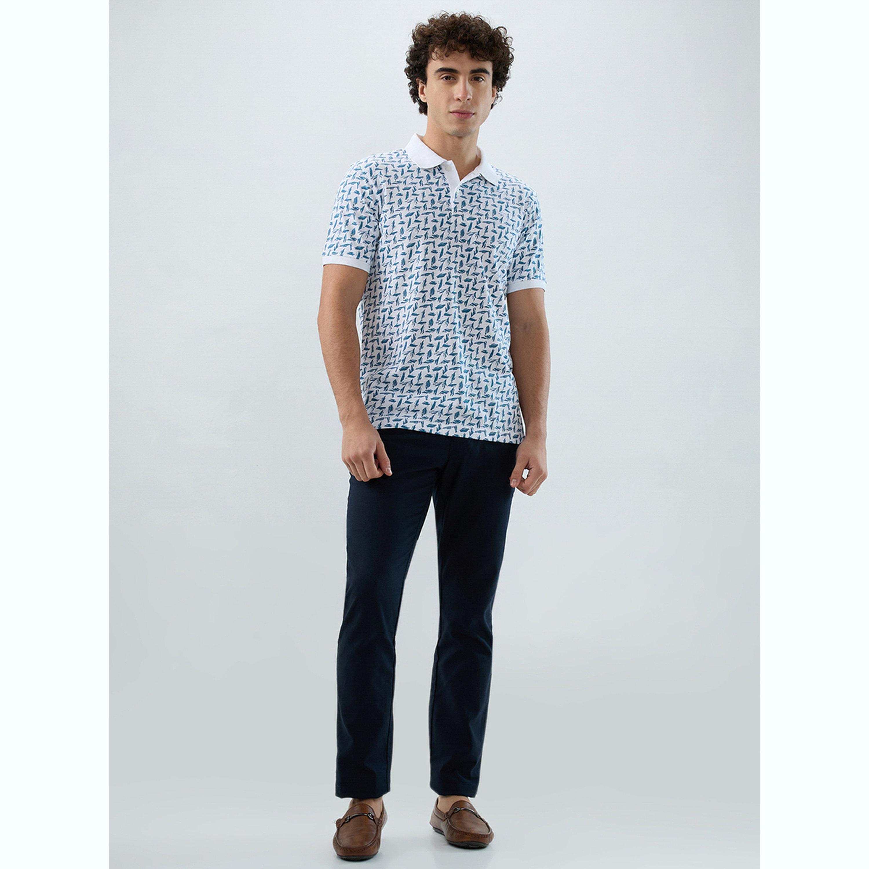 Park Avenue X Styli Men White Printed Slim Fit Polo T-Shirt-men-clothing-tshirtsandpolos-polos-image-2