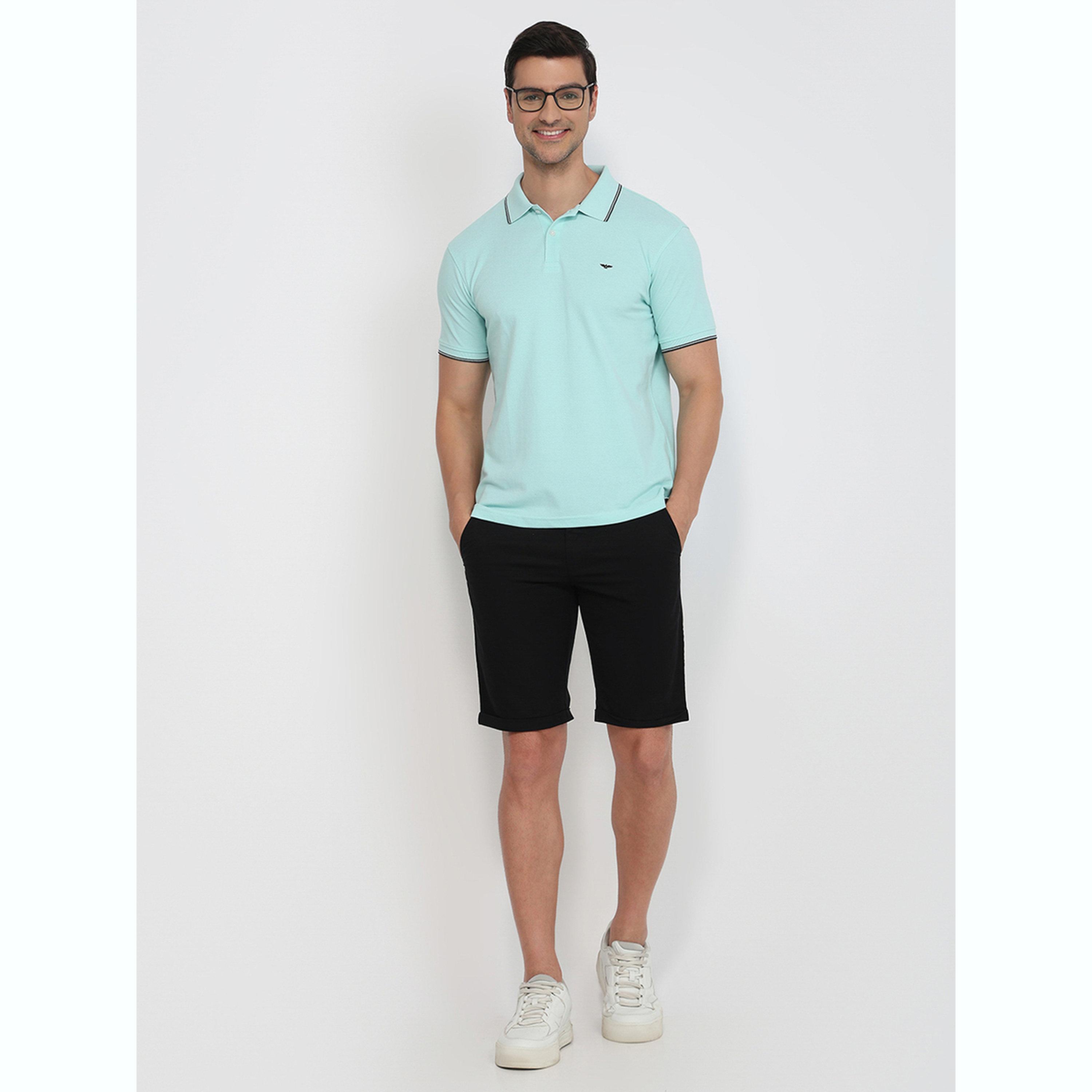 Park Avenue X Styli Men Green Slim Fit Tipped Polo T-Shirt-men-clothing-tshirtsandpolos-polos-image-2