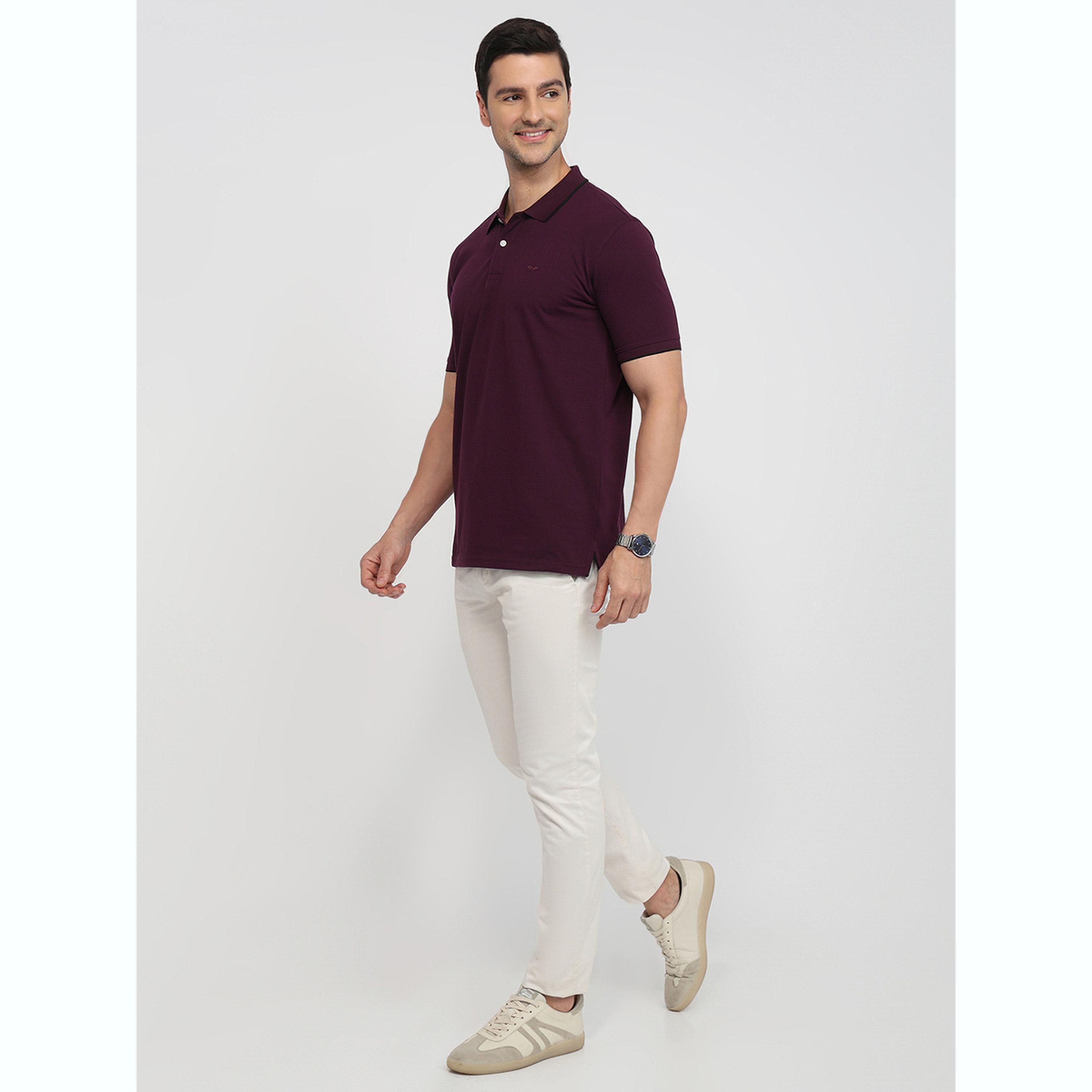 تيشيرت بولو بقصة سليم فت وتفاصيل ملونة-men-clothing-tshirtsandpolos-polos-image-2