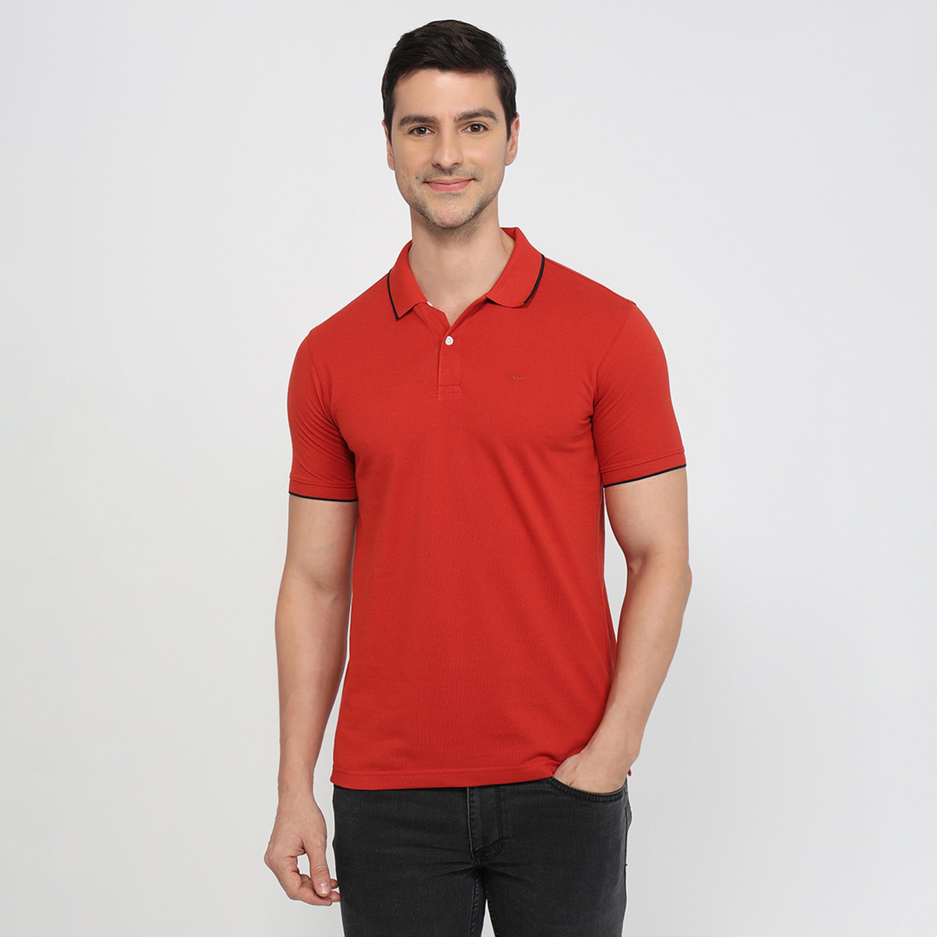 تيشيرت بولو بقصة سليم فت وتفاصيل ملونة-men-clothing-tshirtsandpolos-polos-image-1