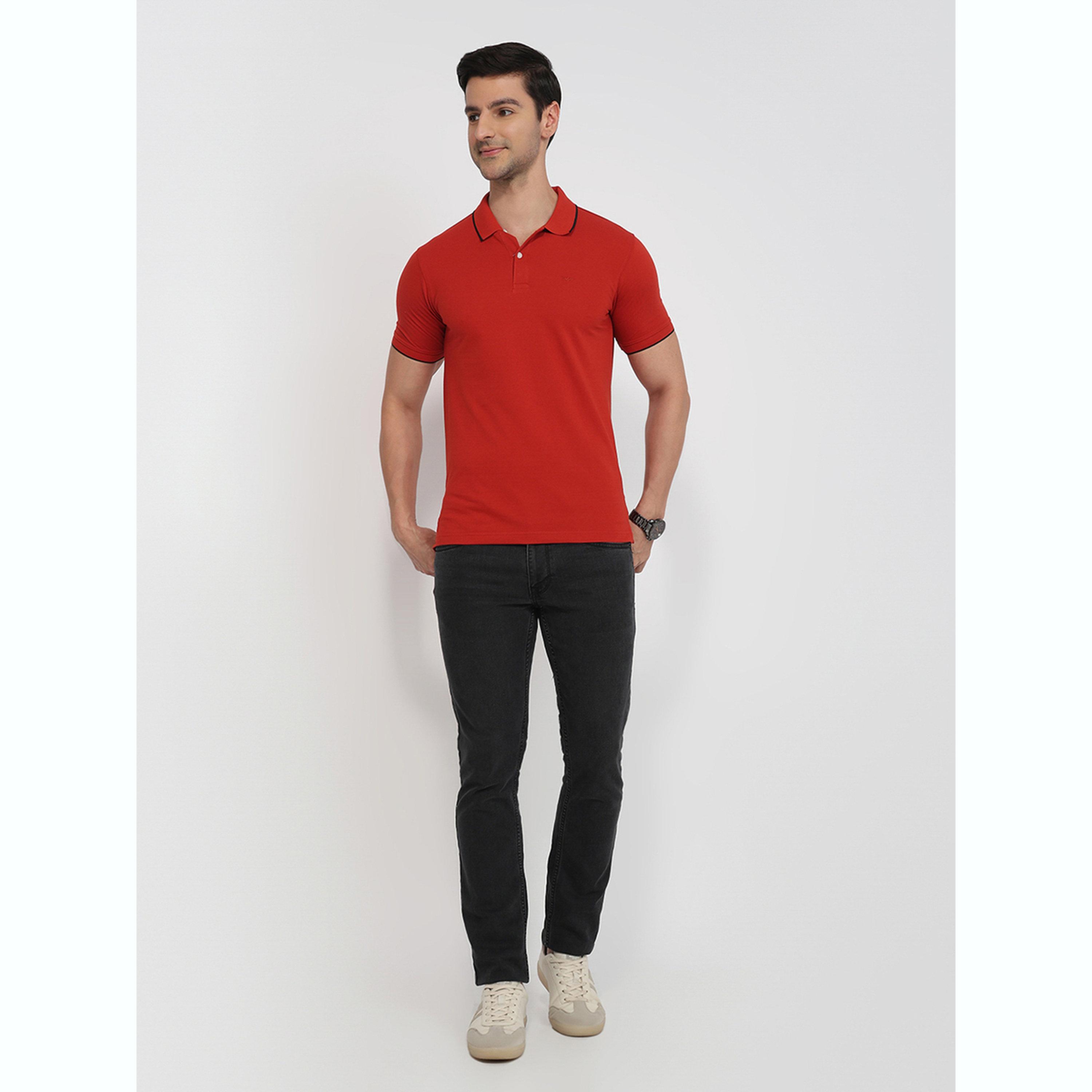 تيشيرت بولو بقصة سليم فت وتفاصيل ملونة-men-clothing-tshirtsandpolos-polos-image-2