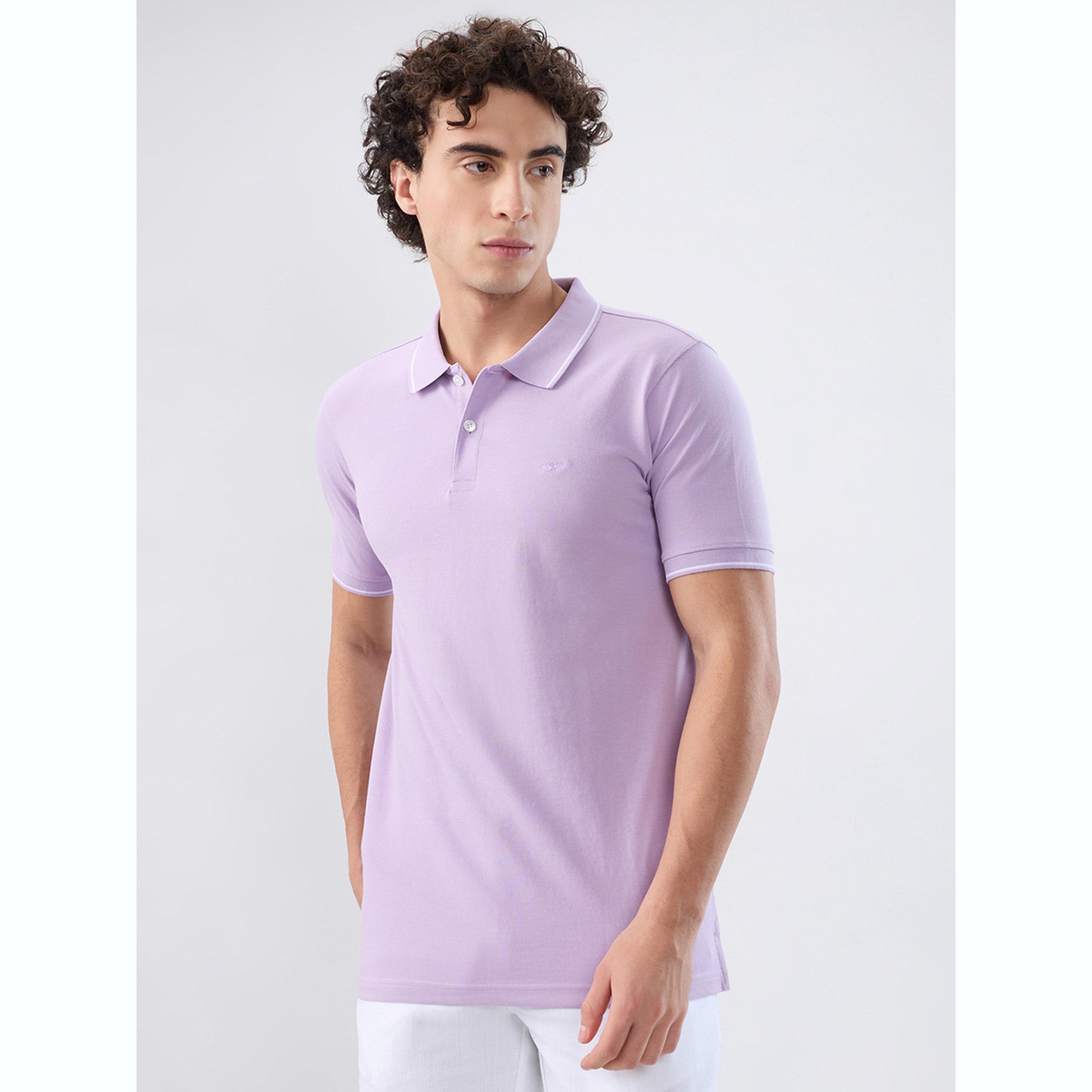 Park Avenue X Styli Men Purple Slim Fit Tipped Polo T-Shirt-men-clothing-tshirtsandpolos-polos-image-1